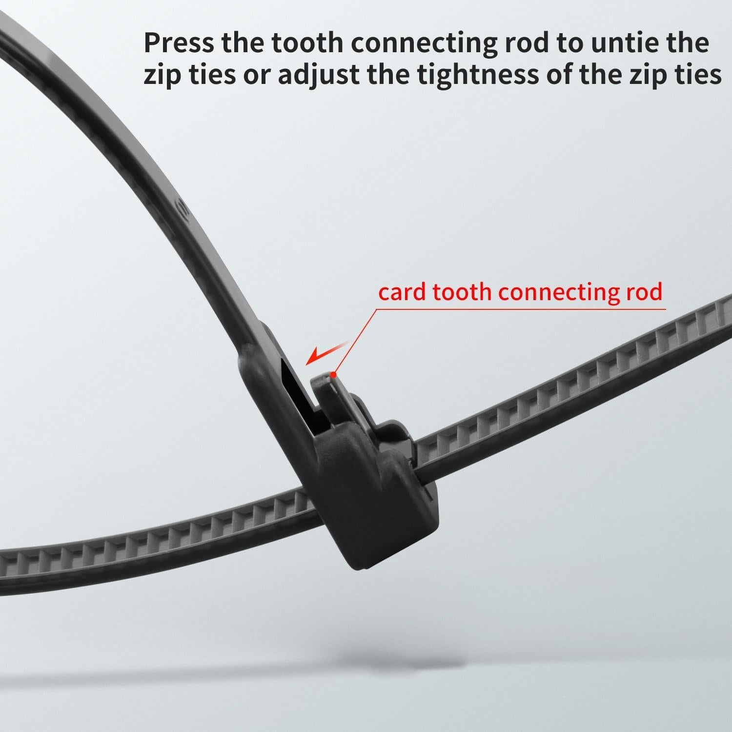 Ataduras de Cierre Reutilizables Armpow 20 cm 1000PCS Negras