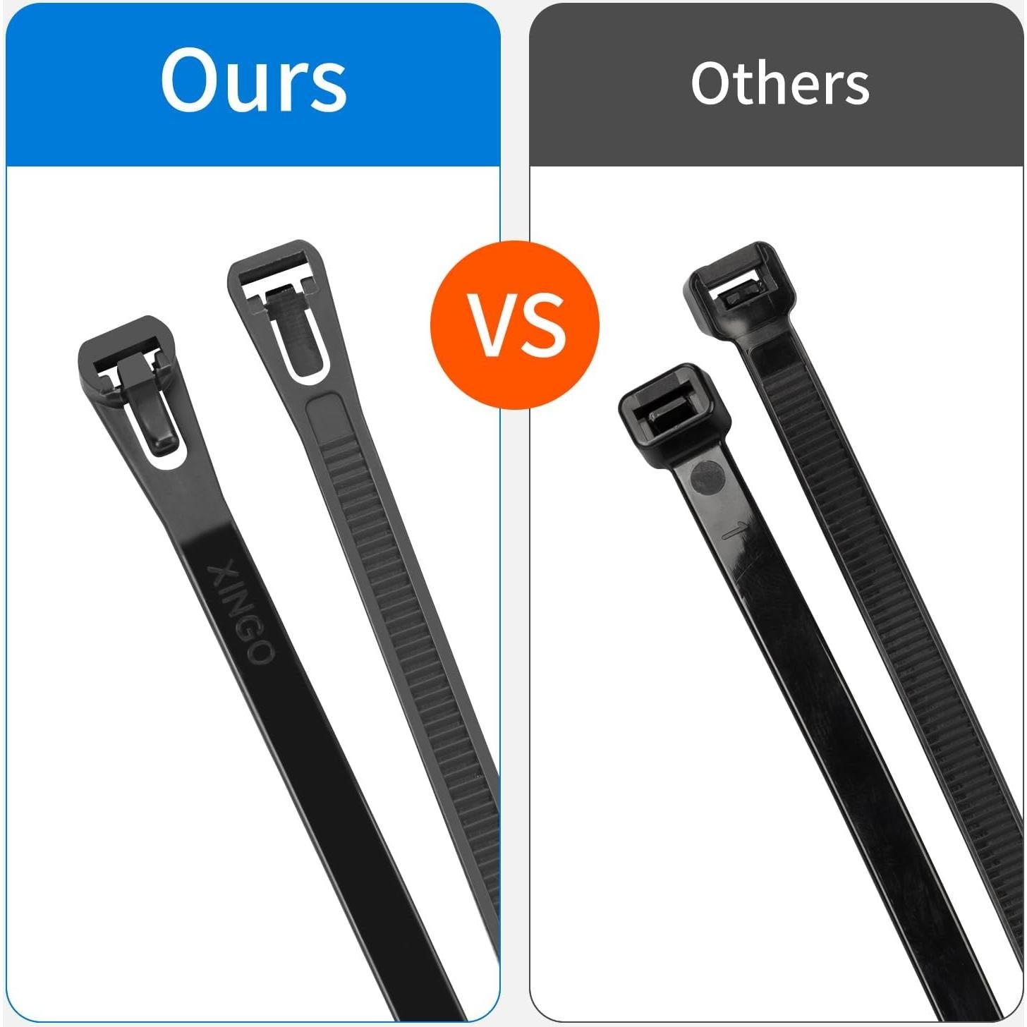 Ataduras de Cierre Reutilizables Armpow 20 cm 1000PCS Negras