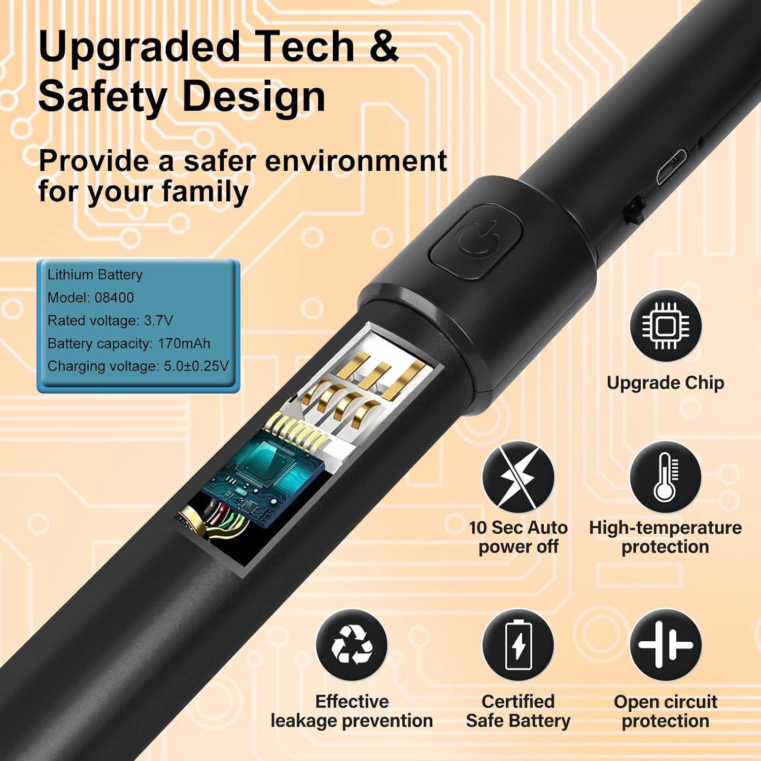 Encendedor Eléctrico Recargable Navpeak Cuello Largo 70cm Negro