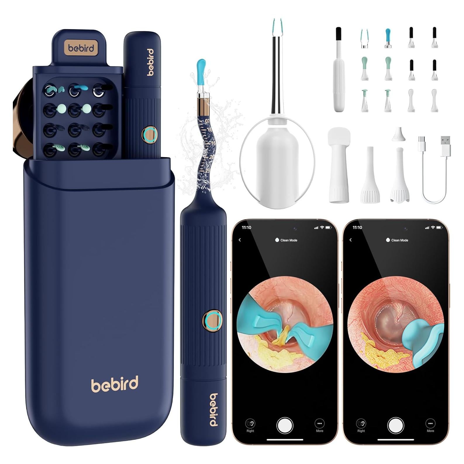BEBIRD Earsight Plus Kit Limpiador de Cerumen HD WiFi Azul