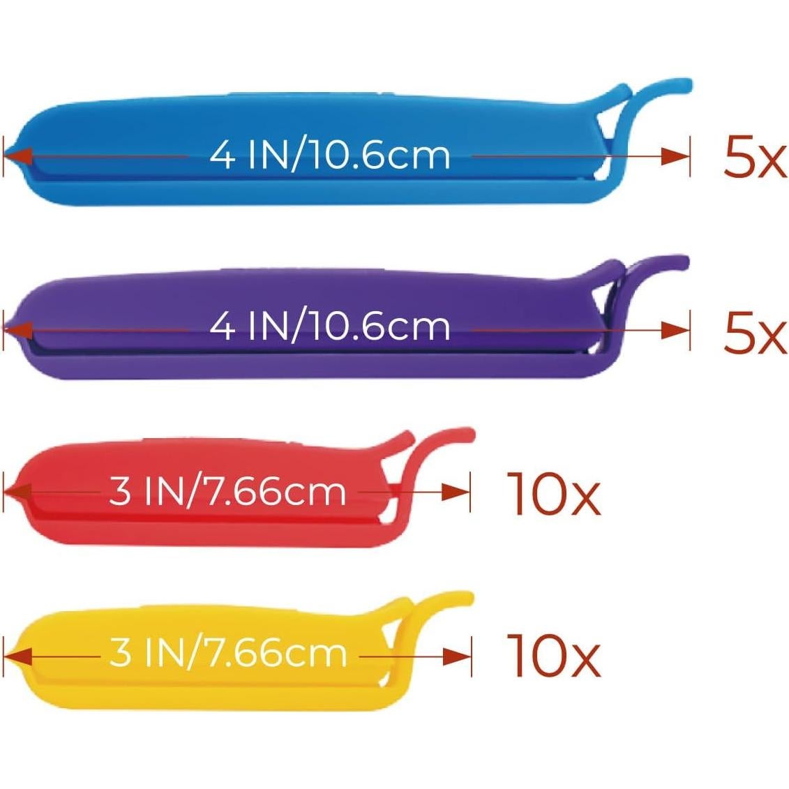 Clips de Sellado de Bolsas Keenpioneer, Paquete de 32, 7.6cm y 10.2cm