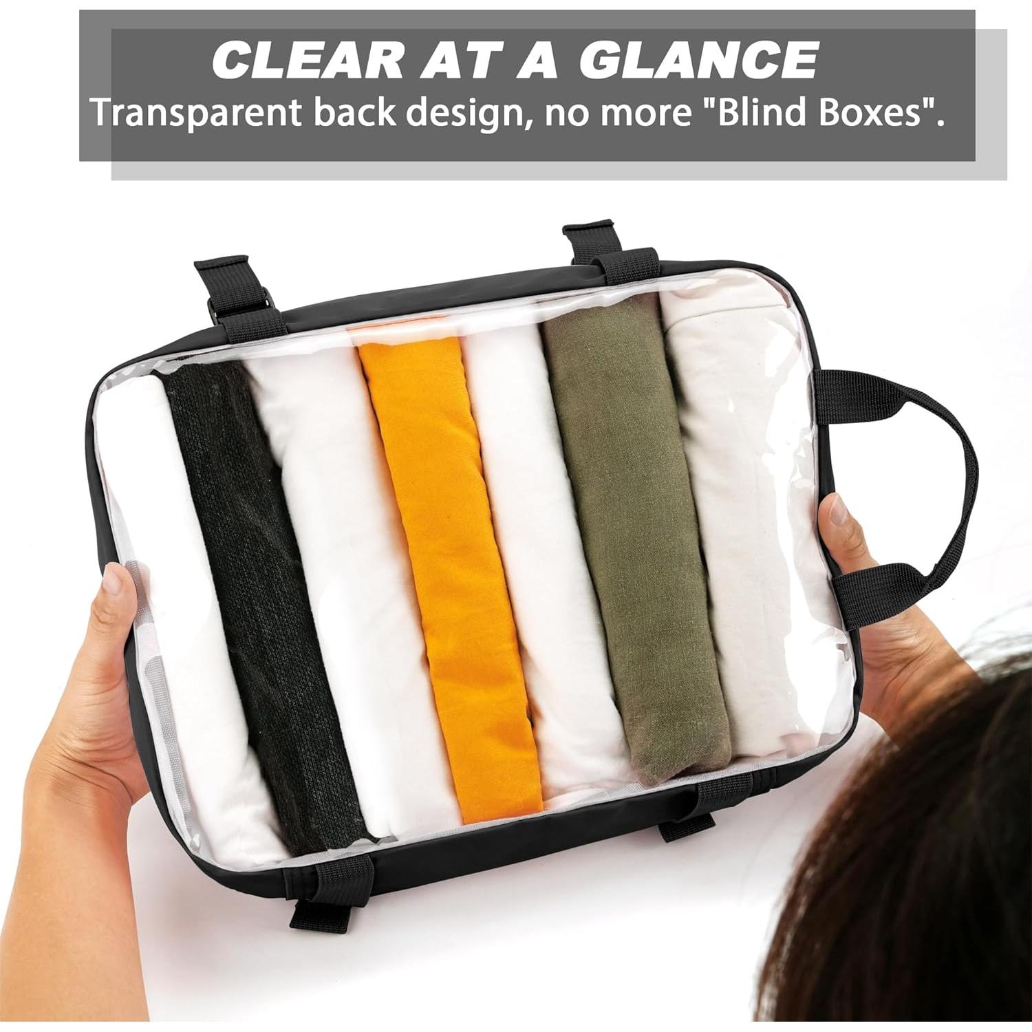 Cubos de Compresión COOSKY 6 Set Organizador de Ropa Negro