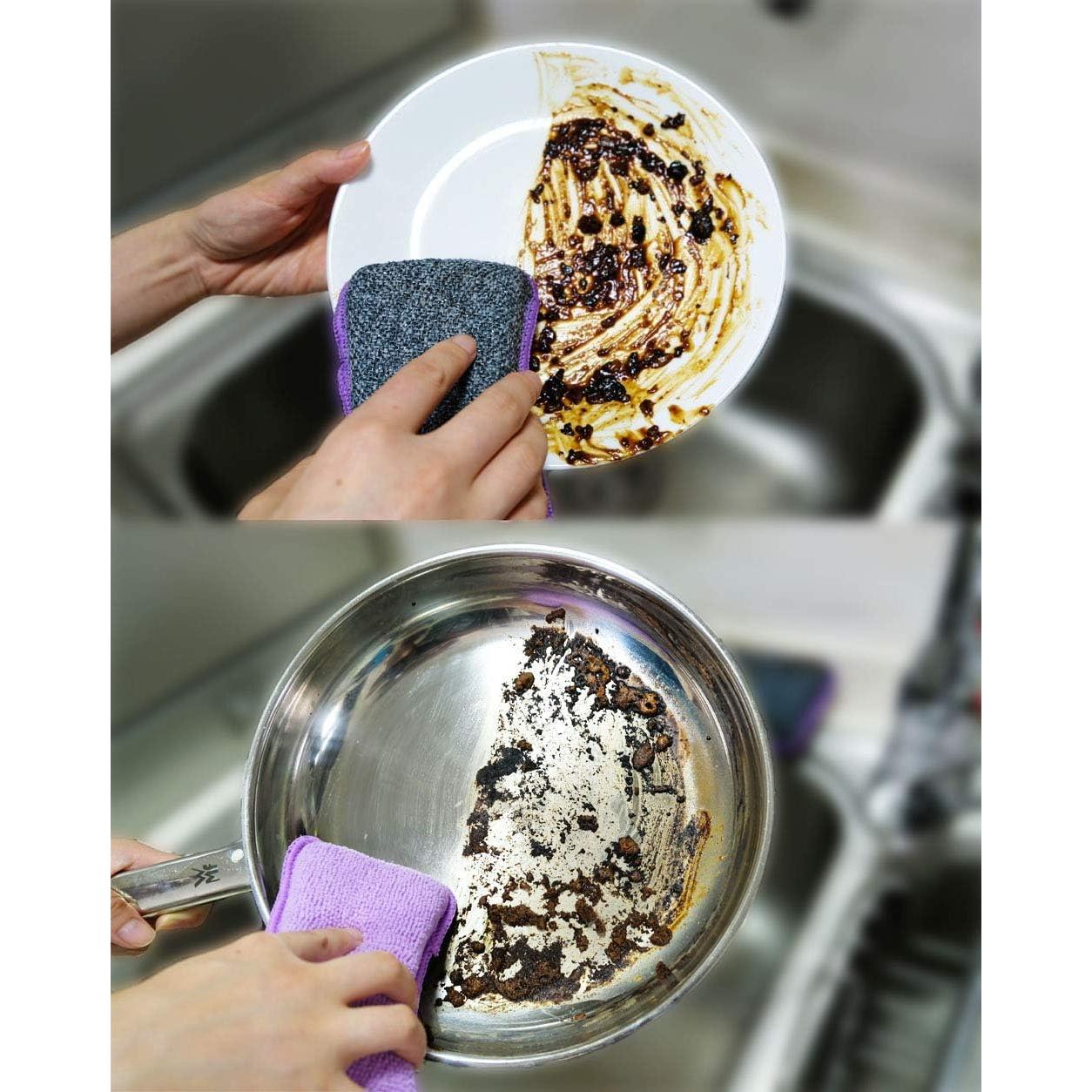 Esponjas de Cocina UPSTAR Microfibra Doble Cara Paquete de 4