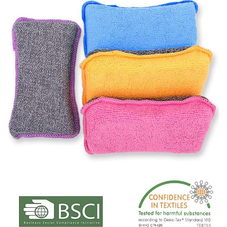 Esponjas de Cocina UPSTAR Microfibra Doble Cara Paquete de 4