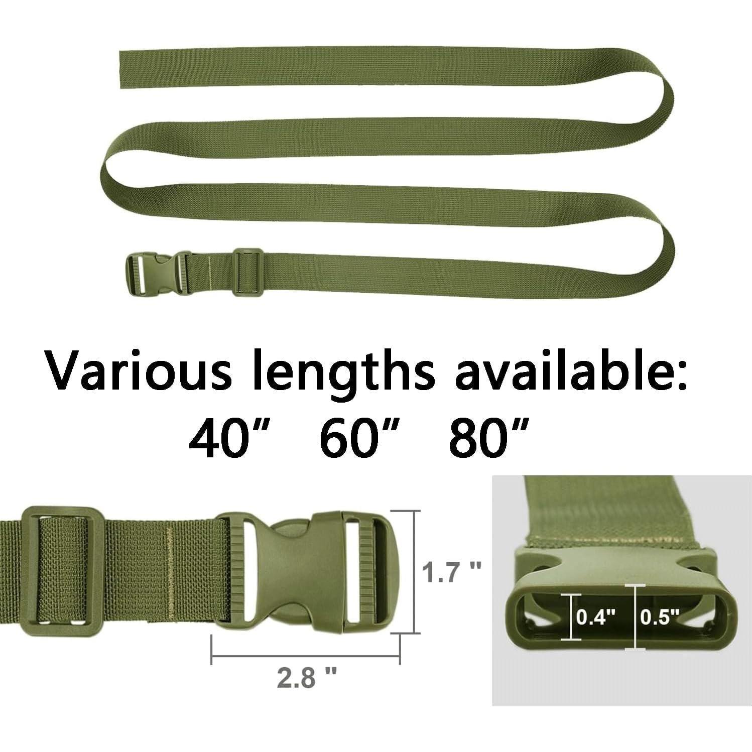 Correas de Equipaje MAGARROW 4 Unidades Verde Militar 3.81 cm