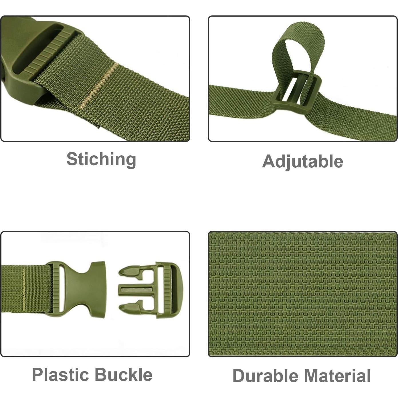 Correas de Equipaje MAGARROW 4 Unidades Verde Militar 3.81 cm