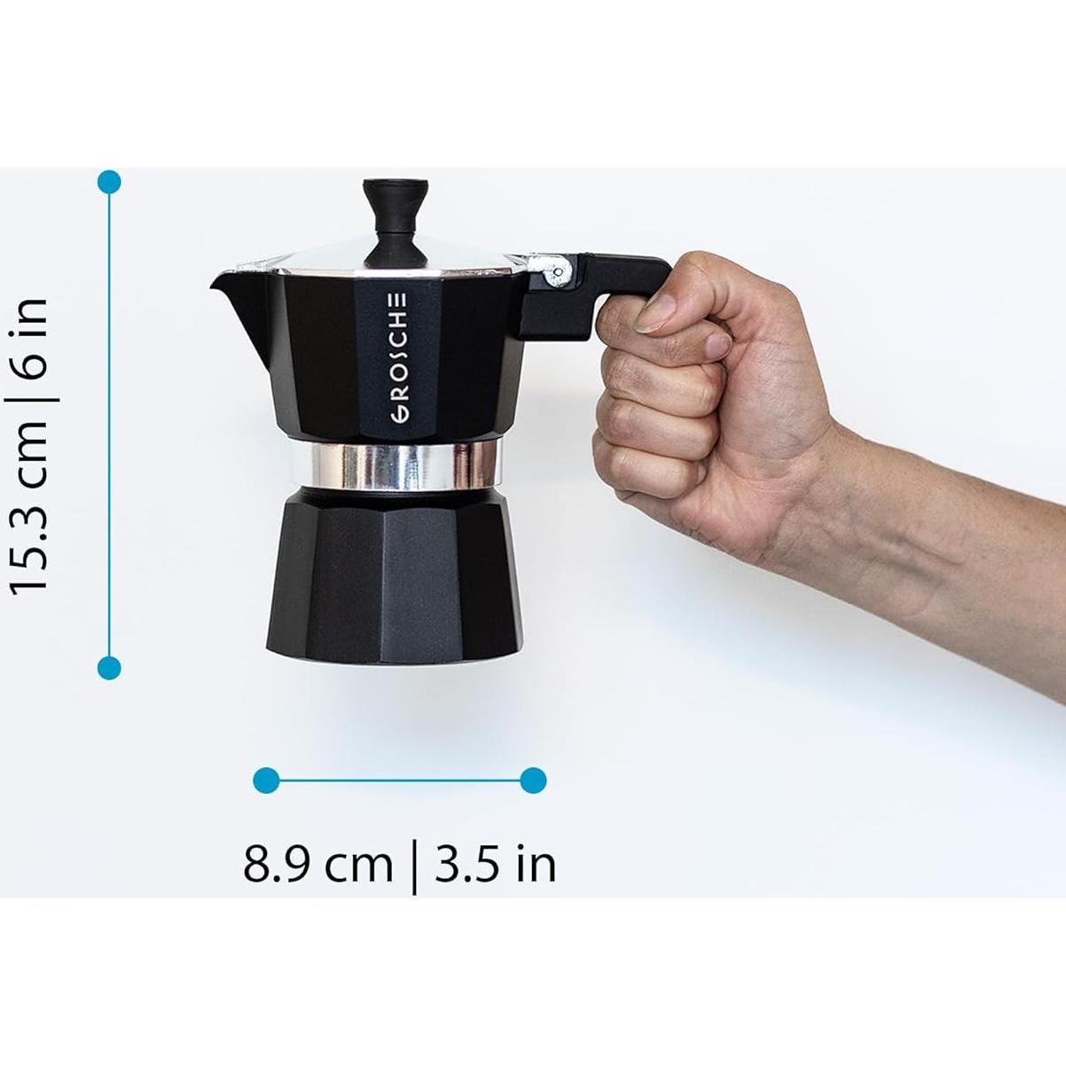 Cafetera Espresso Moka GROSCHE Milano 3 tazas Negro