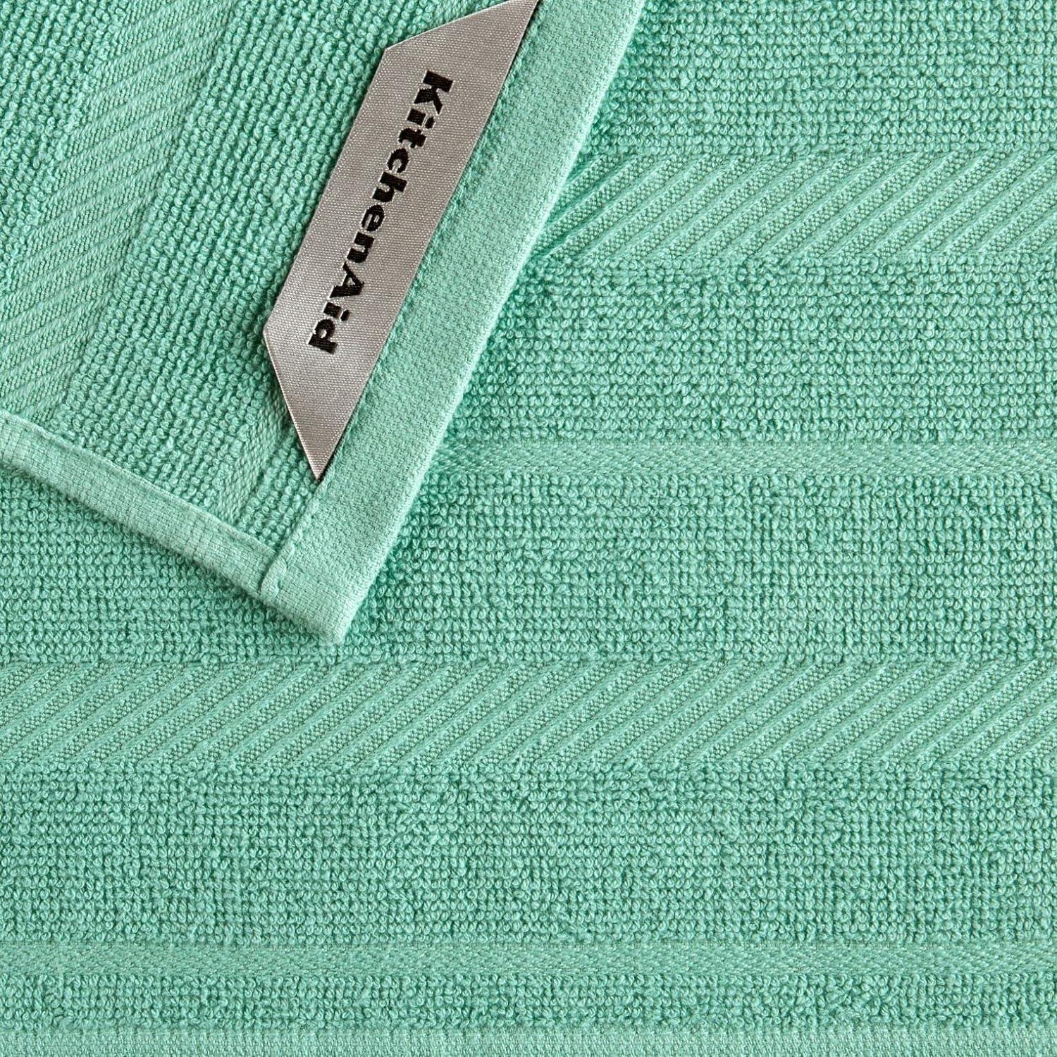 Juego de 8 Paños de Cocina KitchenAid Albany Aqua 30x30cm