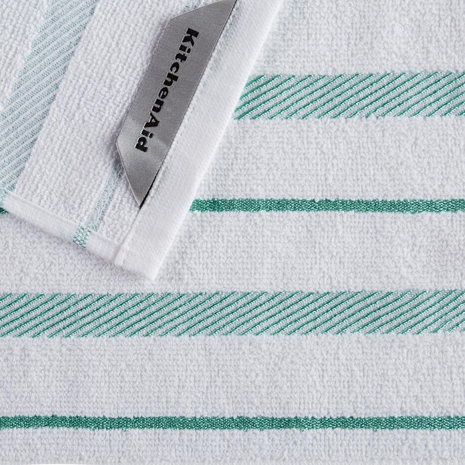 Juego de 8 Paños de Cocina KitchenAid Albany Aqua 30x30cm