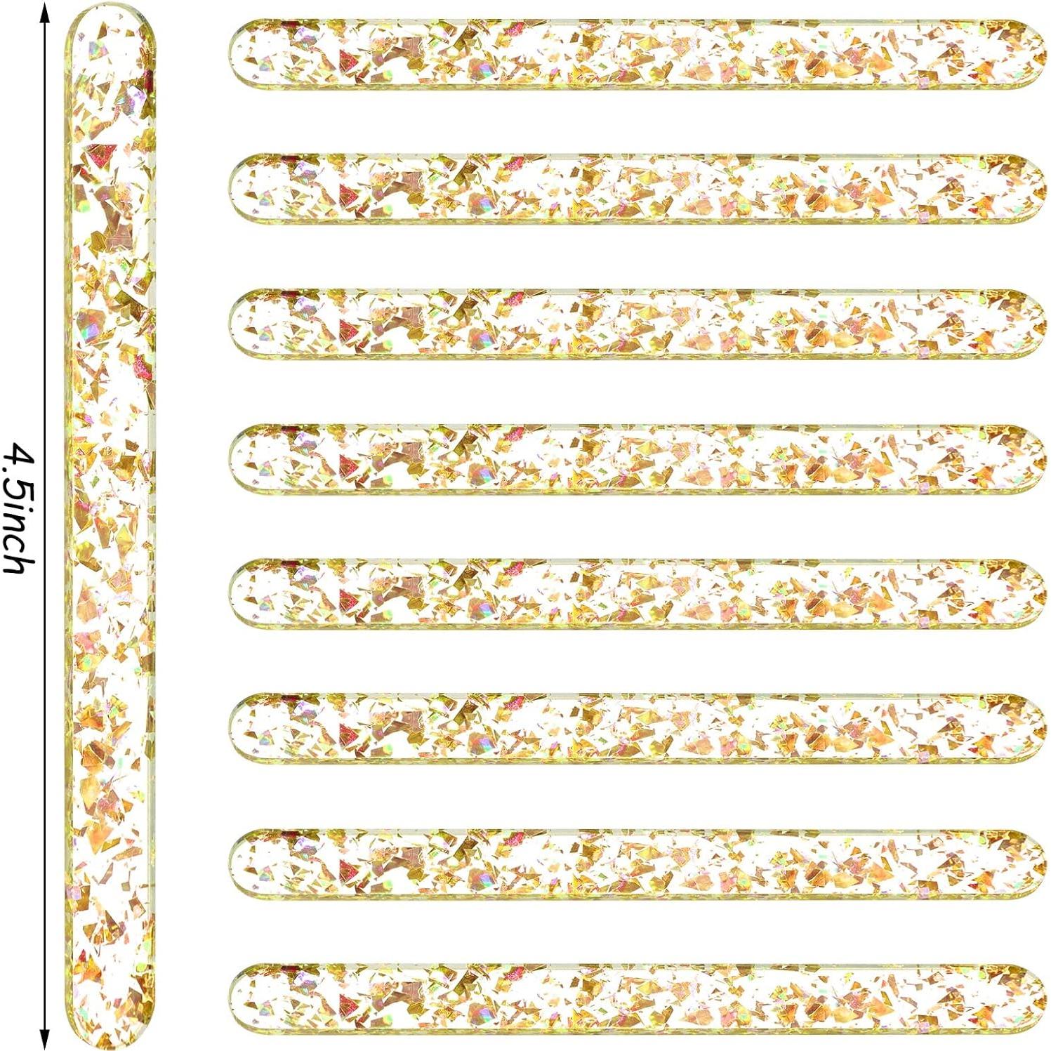 Palitos de Acrílico Reutilizables Geiserailie 40 Piezas 11.43 cm Oro