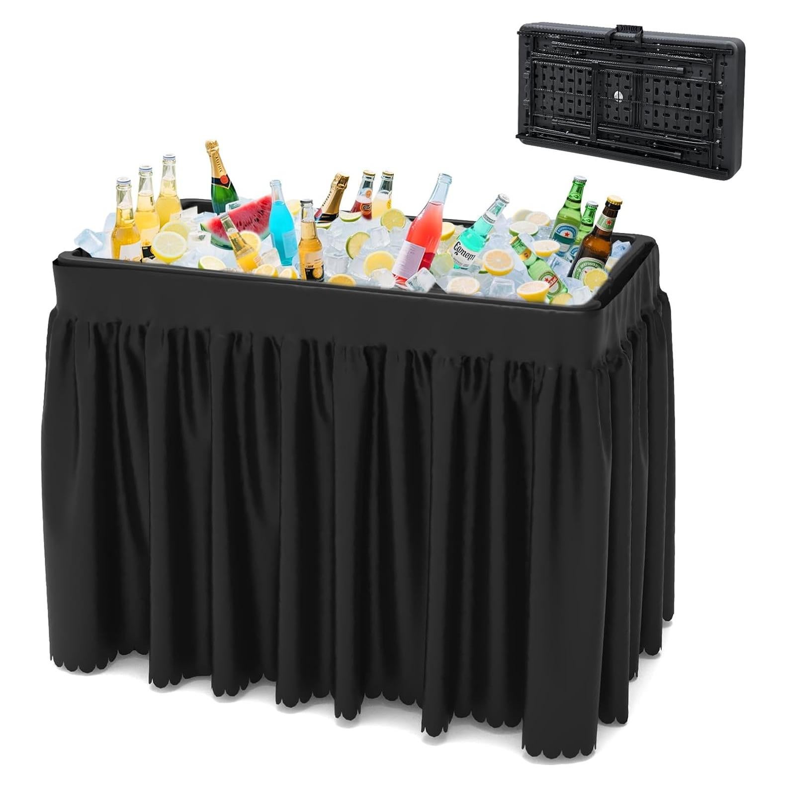 Mesa Enfriadora Plegable SHAREWIN para Bebidas Frías - Negra