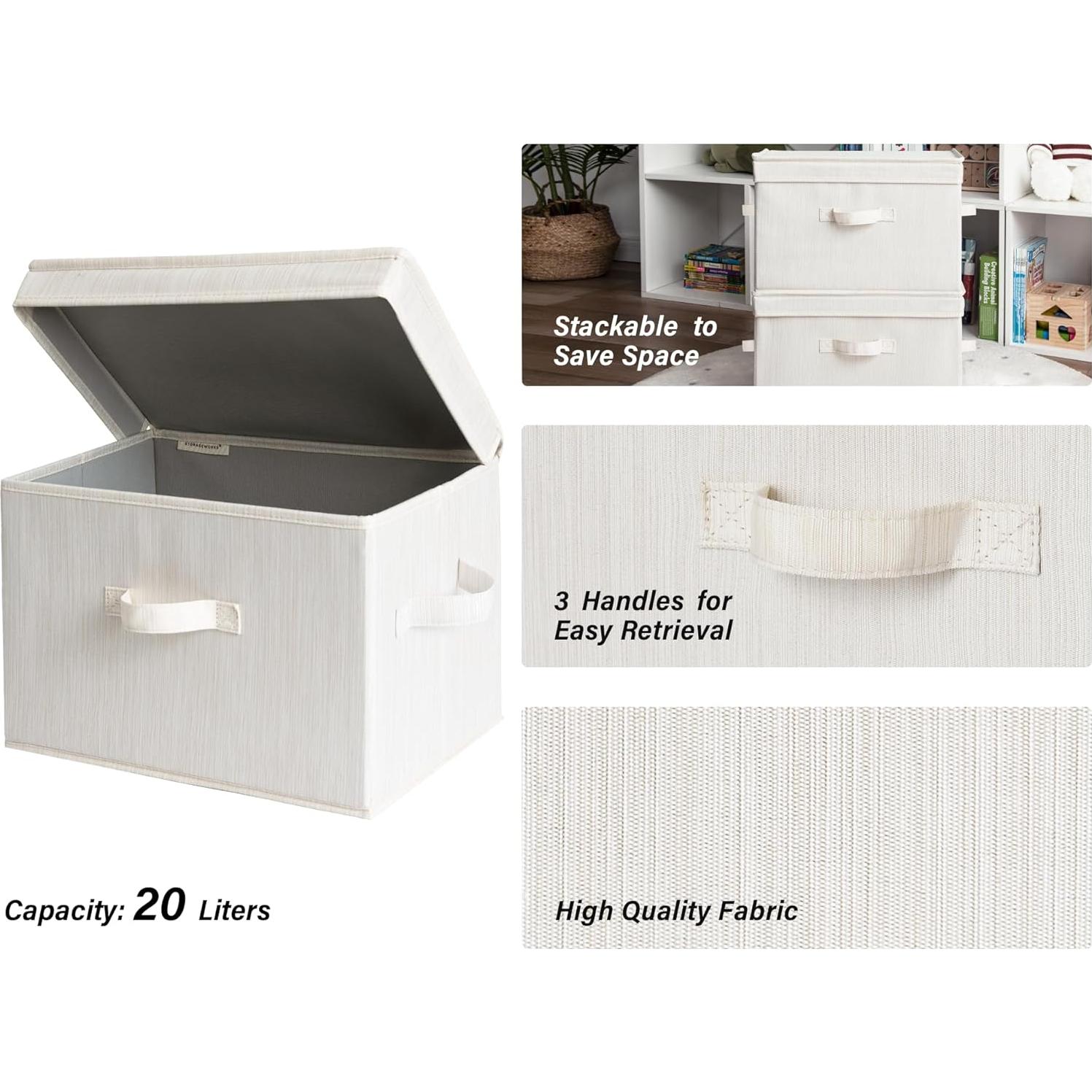 Cajas de Almacenamiento StorageWorks 20L 2-Pack Beige/Blanco/Marfil