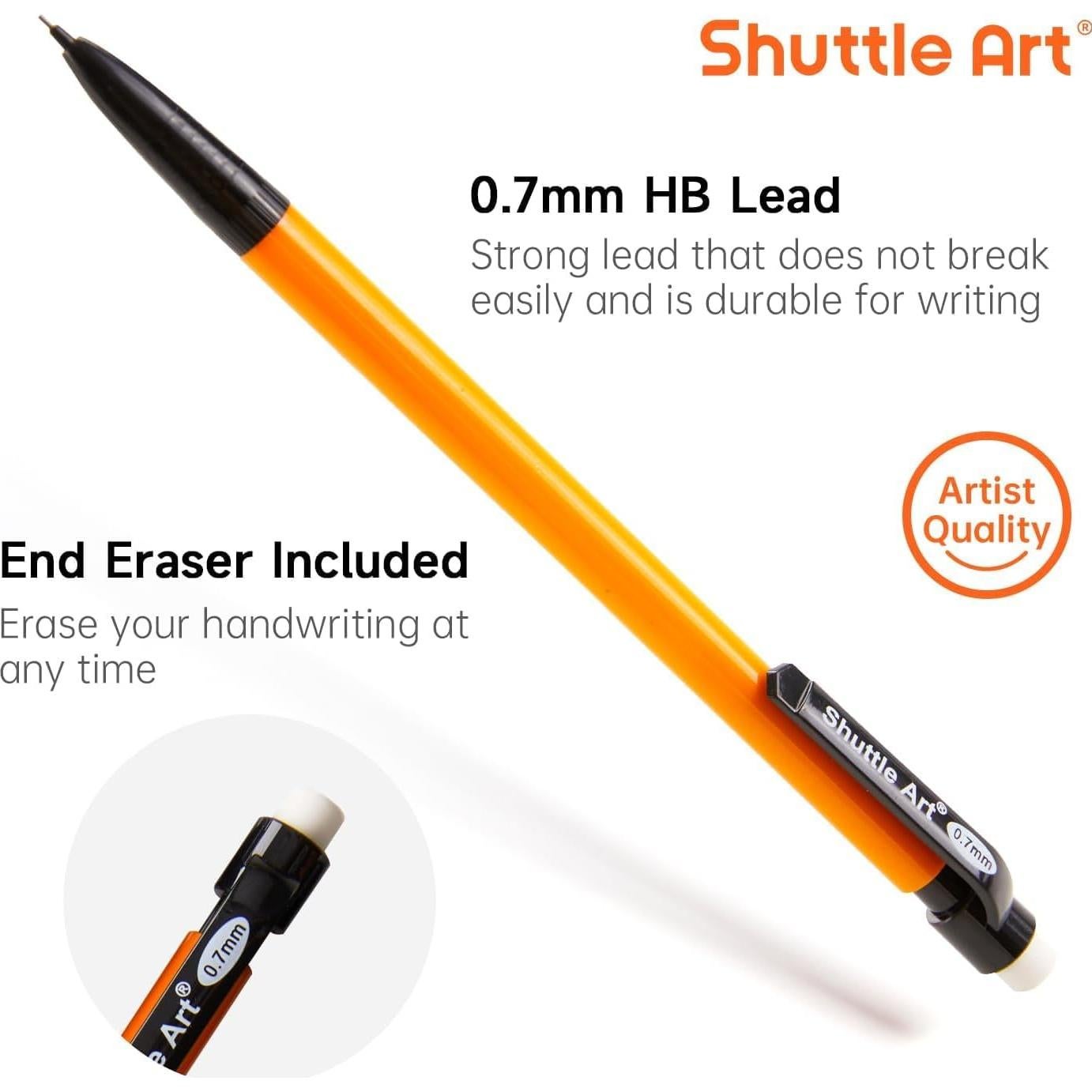 Lápices Mecánicos Shuttle Art 210 Piezas 0.7mm HB