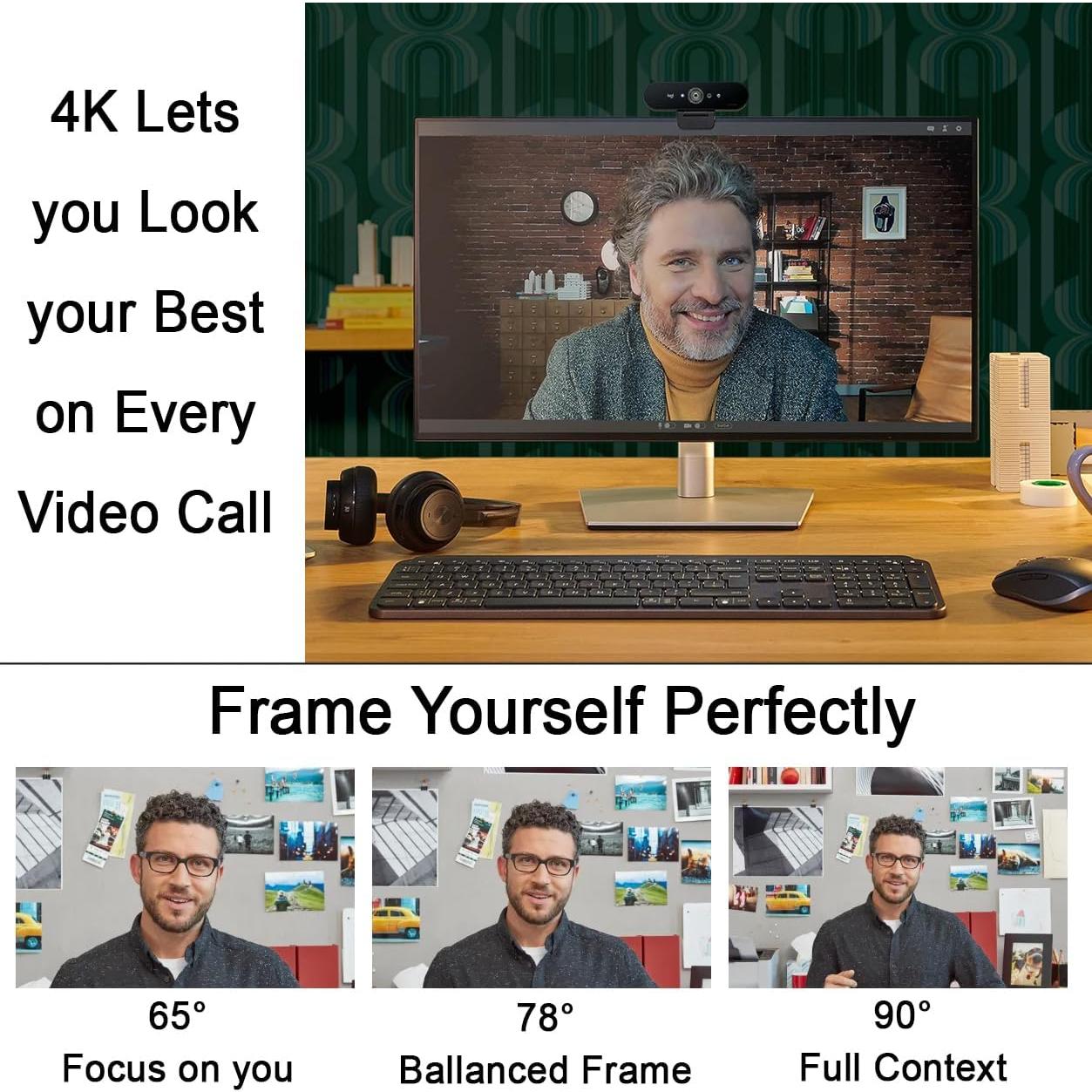 Webcam Logitech Brio Ultra 4K HD con Micrófono y Accesorios