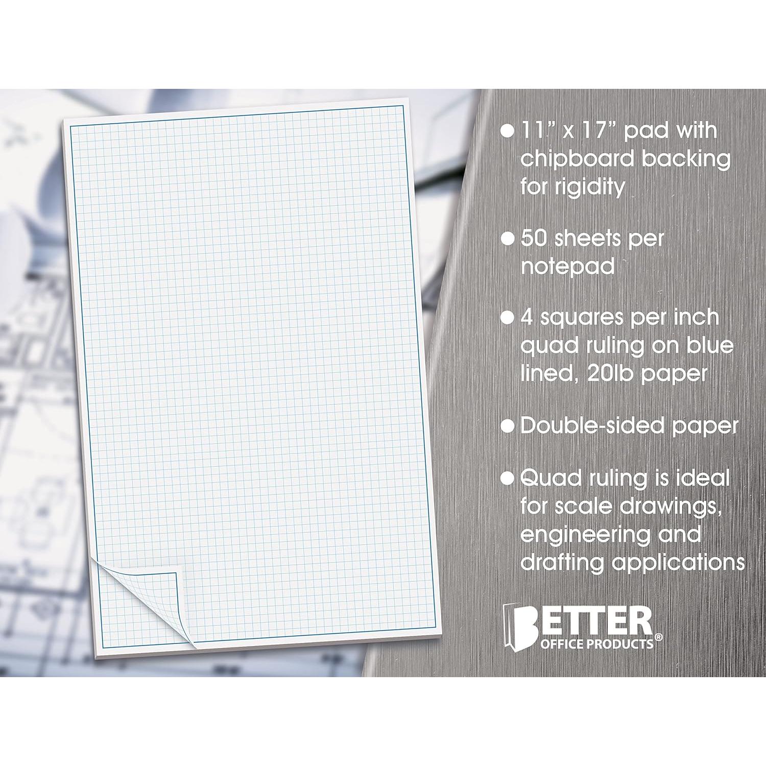 Bloc Cuadriculado Better Office 50 Hojas 27,94x43,18cm Azul