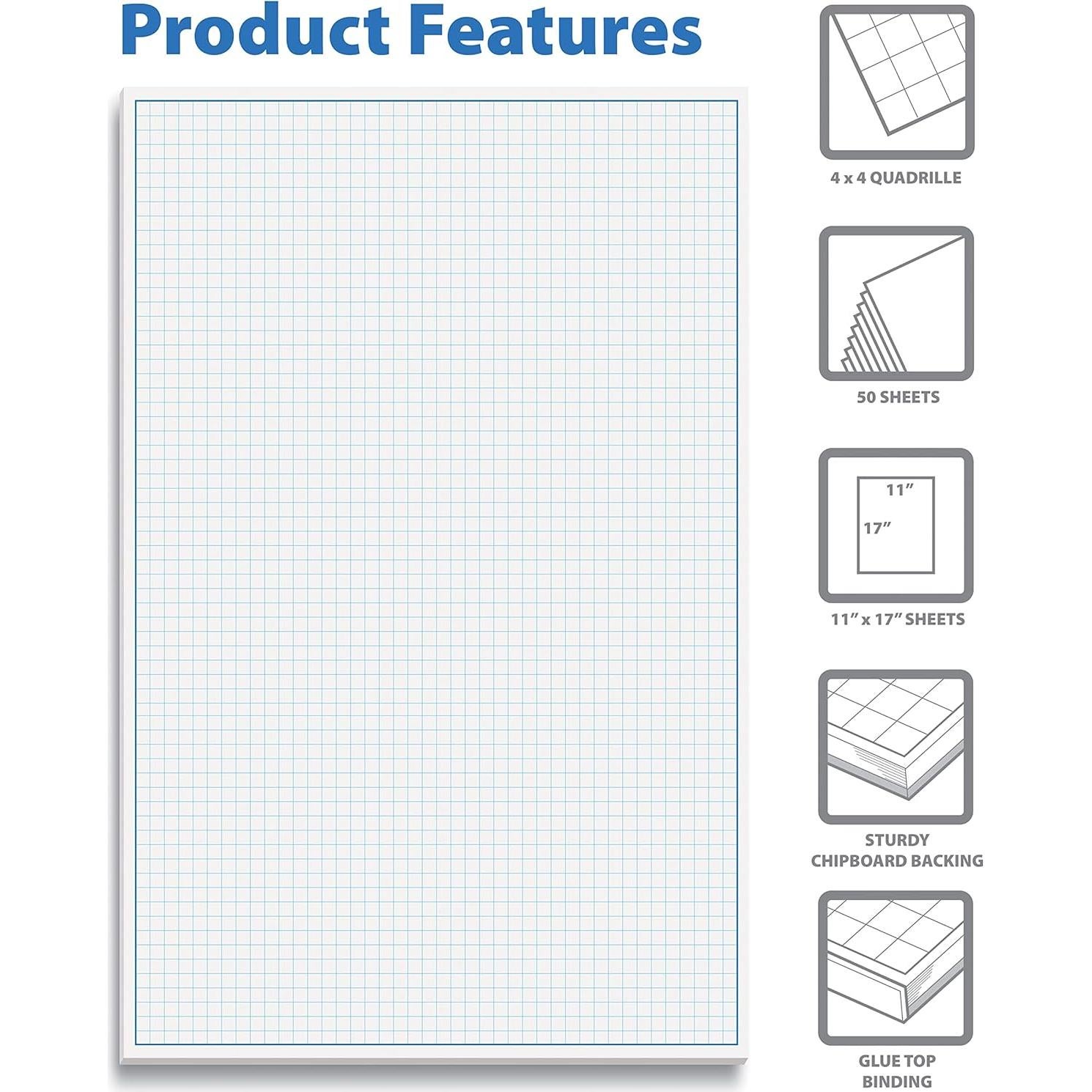 Bloc Cuadriculado Better Office 50 Hojas 27,94x43,18cm Azul