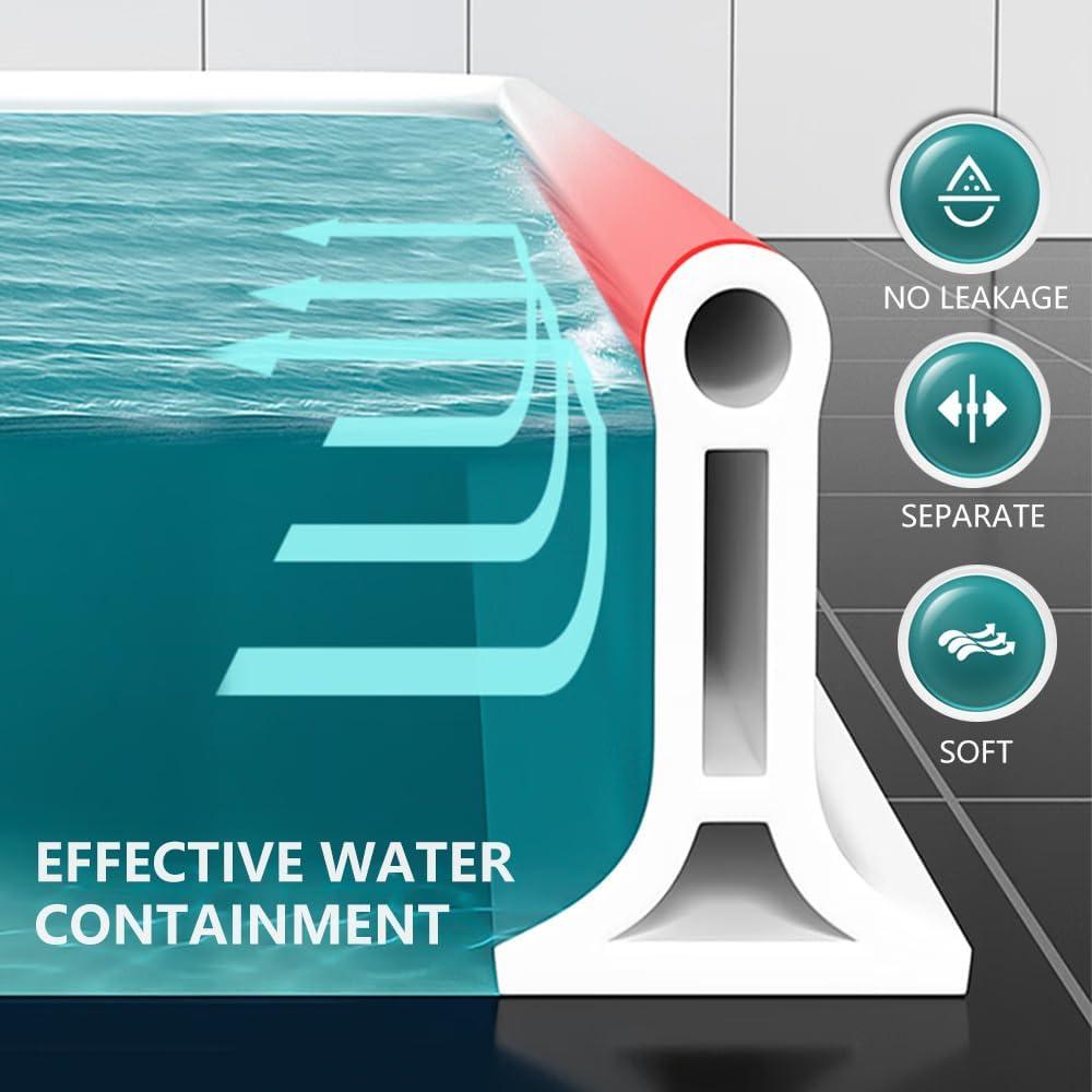 Dique de Ducha Colapsable KRUI 170 cm Silicona Blanco