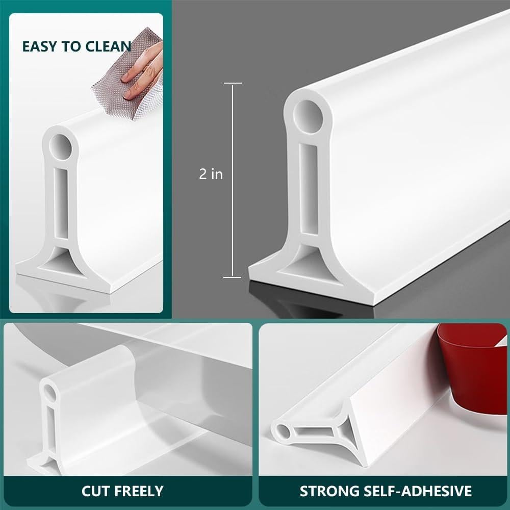 Dique de Ducha Colapsable KRUI 170 cm Silicona Blanco