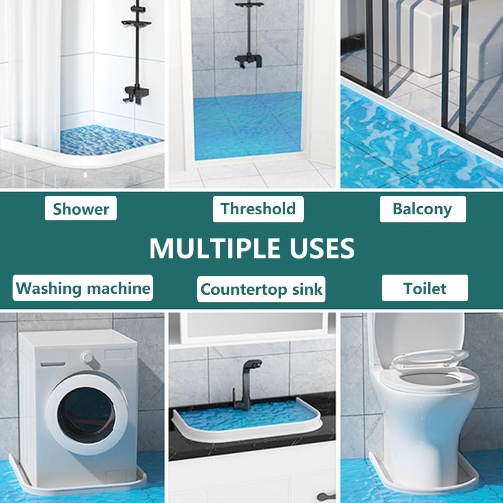 Dique de Ducha Colapsable KRUI 170 cm Silicona Blanco