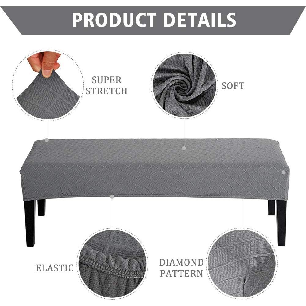 Funda de Banco de Comedor Balana Jacquard Gris Claro