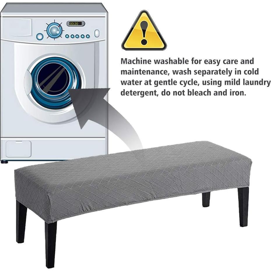 Funda de Banco de Comedor Balana Jacquard Gris Claro