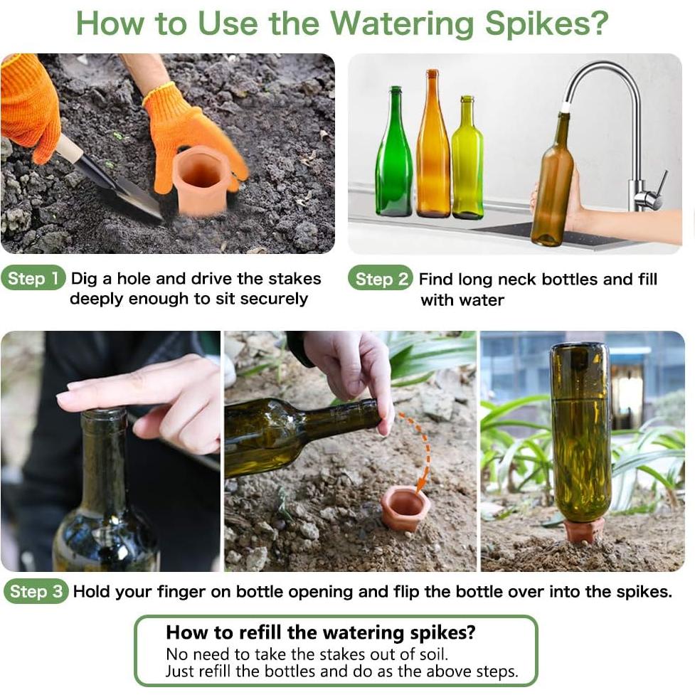 Picas de Riego Remiawy 6 Unidades Terracota para Plantas