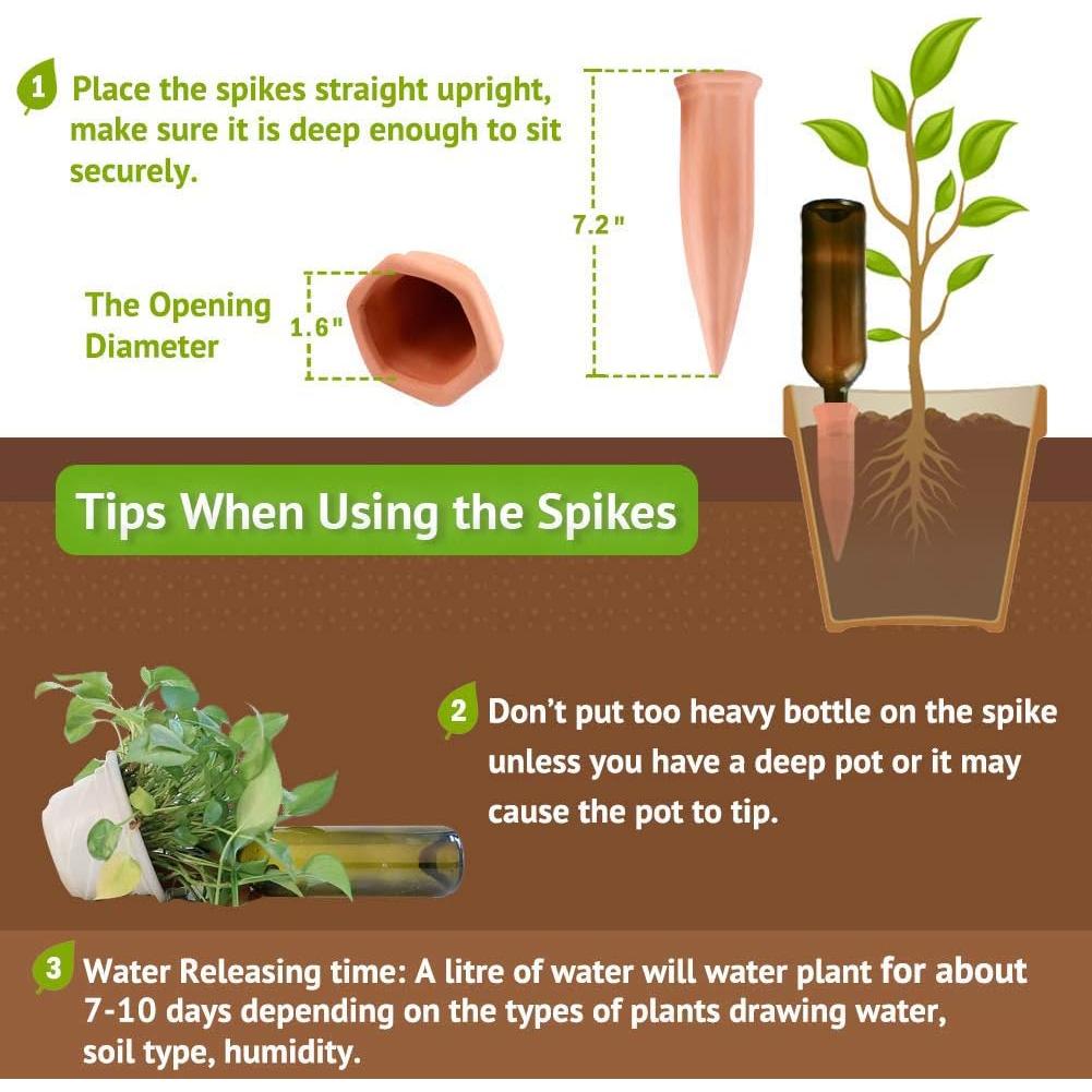 Picas de Riego Remiawy 6 Unidades Terracota para Plantas