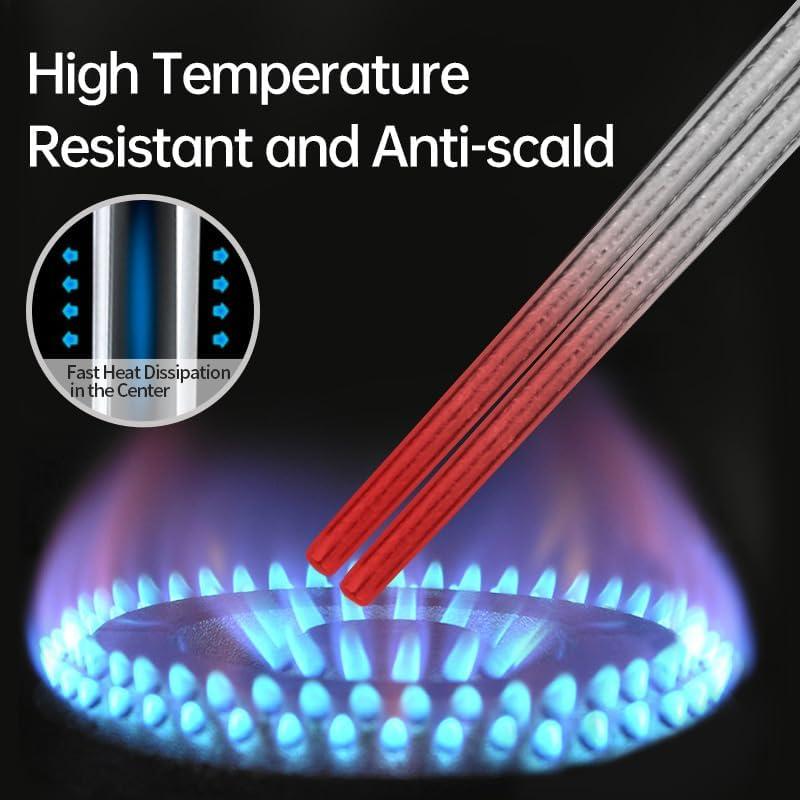 Palillos de Titanio Puro MAXCOOK - Reutilizables y Livianos (2 Pares)