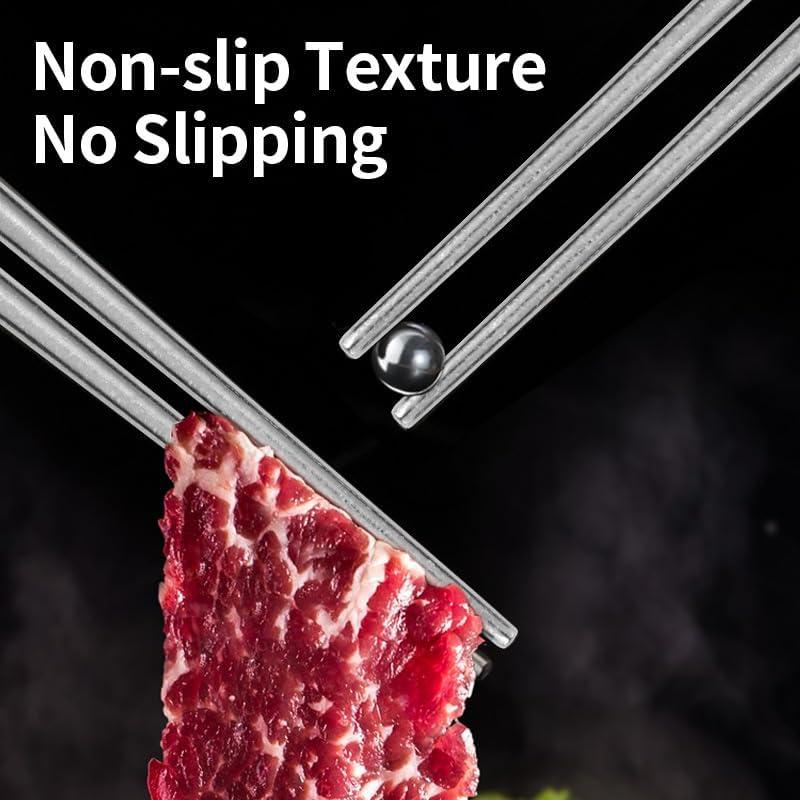 Palillos de Titanio Puro MAXCOOK - Reutilizables y Livianos (2 Pares)