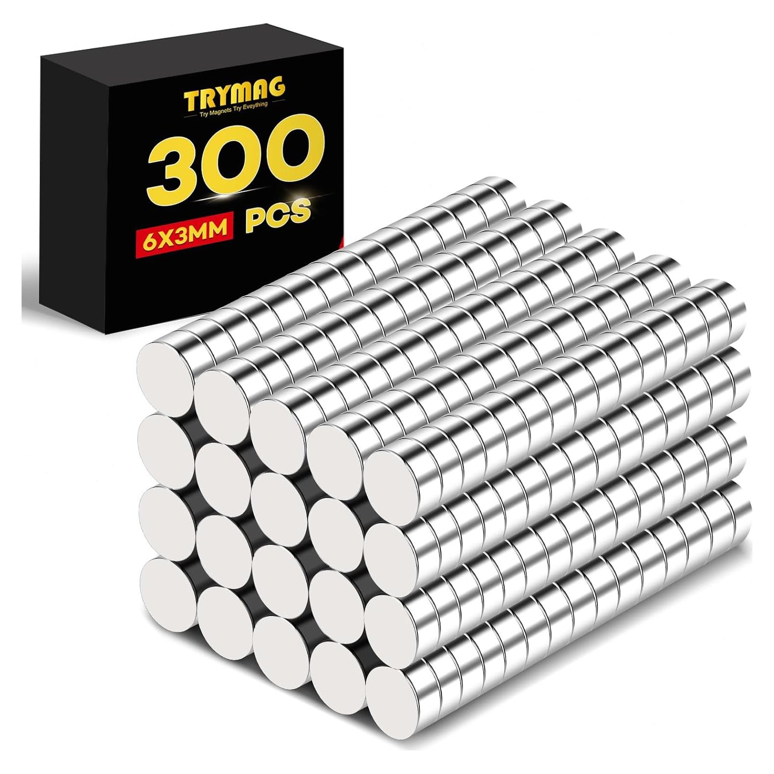 Imanes Redondos TRYMAG 6x3mm, 300 Pcs Neodimio Multiusos