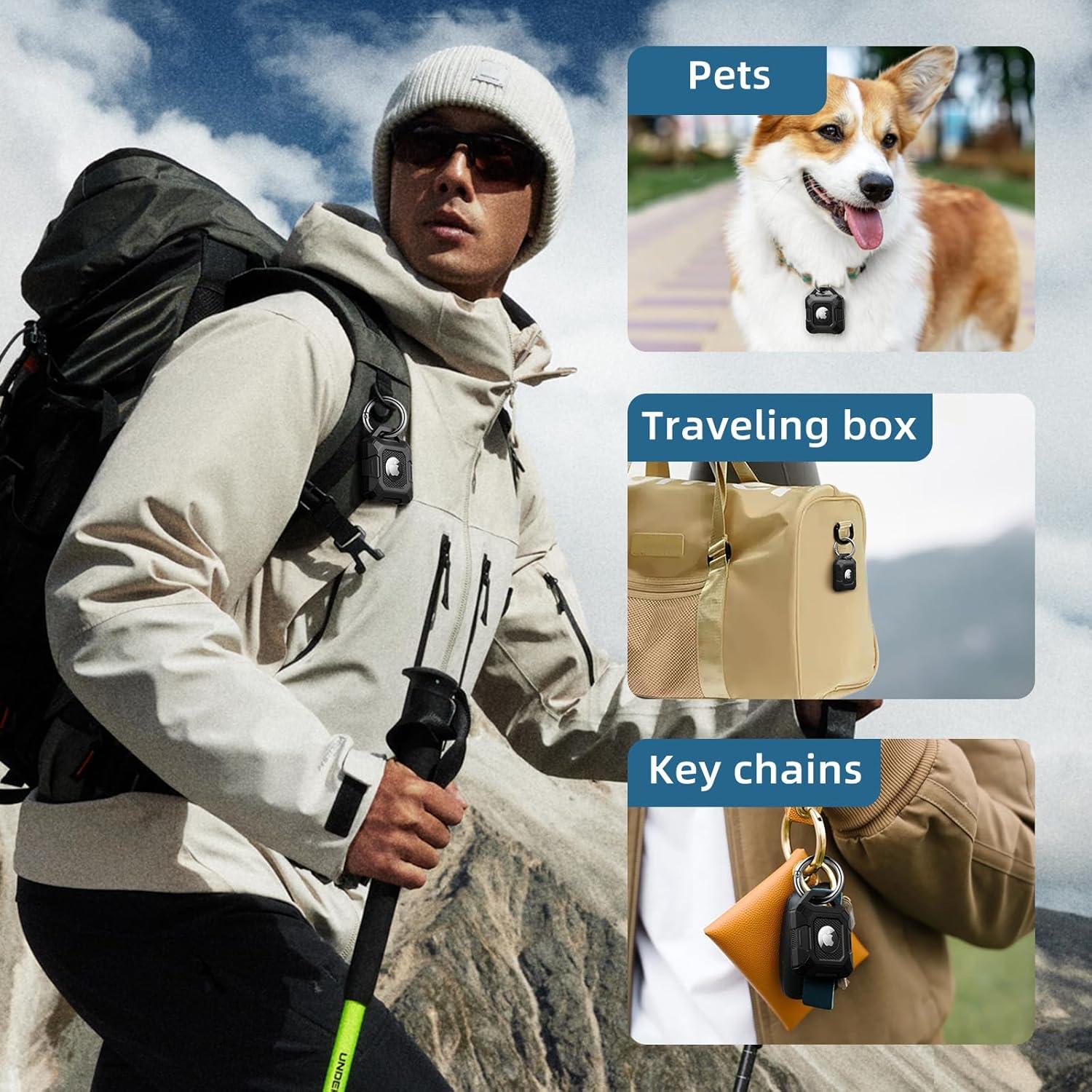 Soporte impermeable Beydoa para llavero AirTag - Negro