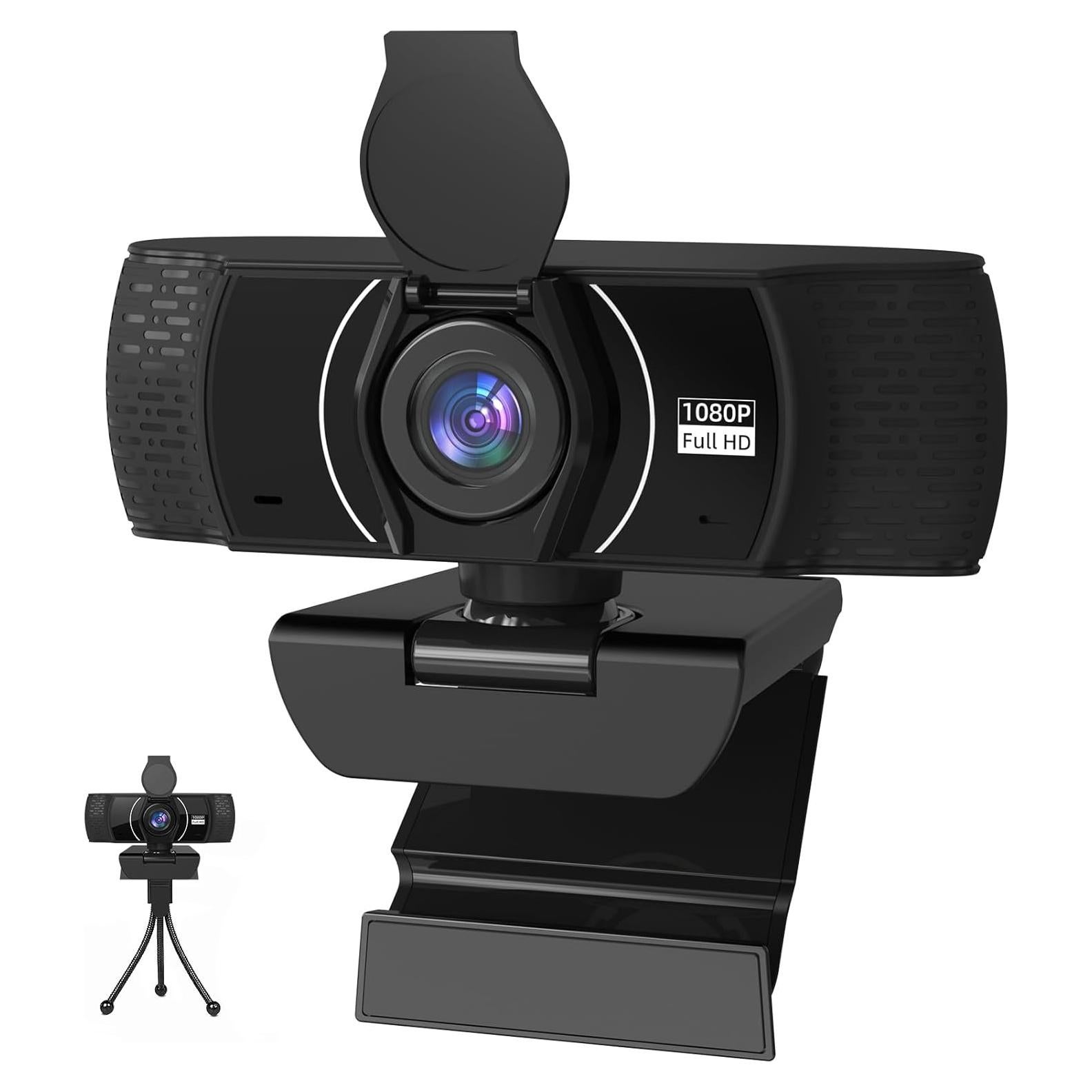 Cámara Web Full HD PEATOP 1080P con Micrófono y Trípode