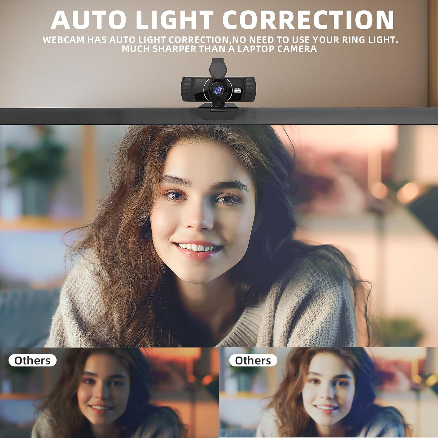 Cámara Web Full HD PEATOP 1080P con Micrófono y Trípode