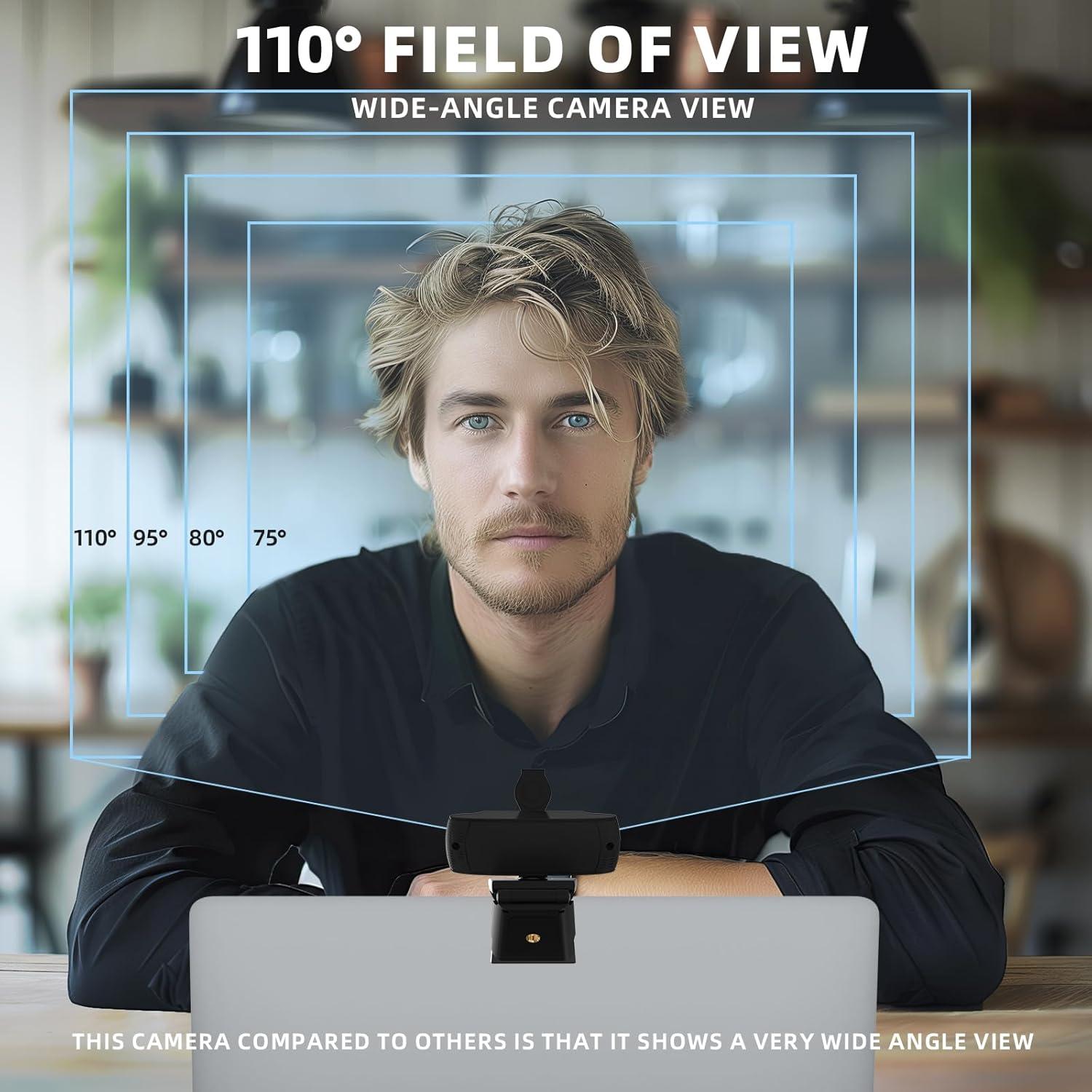 Cámara Web Full HD PEATOP 1080P con Micrófono y Trípode