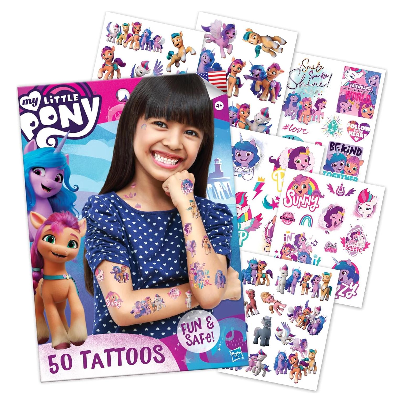Tatuajes Temporales My Little Pony Savvi - 50 Unidades, Tinta Segura