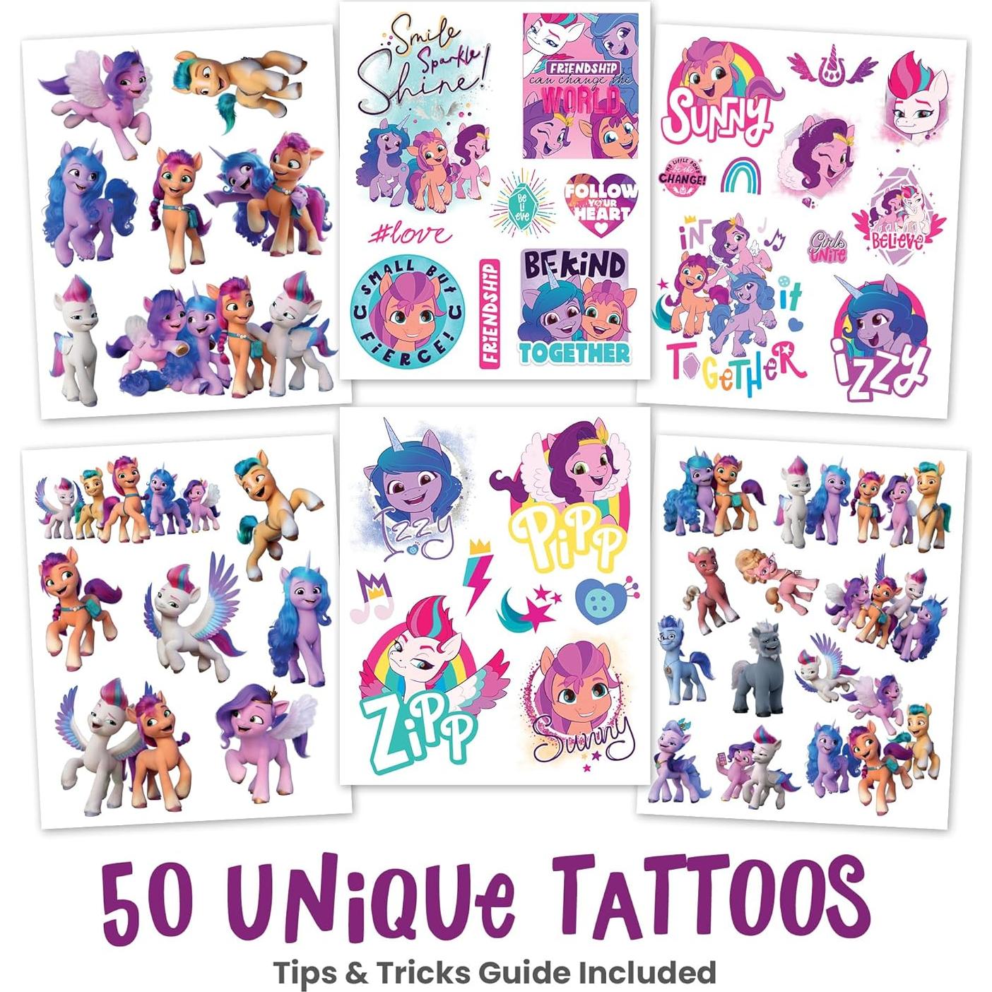 Tatuajes Temporales My Little Pony Savvi - 50 Unidades, Tinta Segura