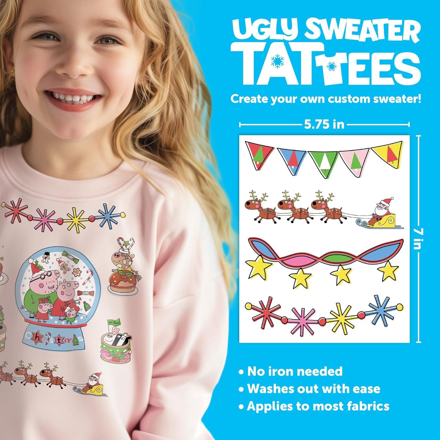 Kit de Tela para Suéter Feo Peppa Pig - 28 Tatuajes Temporales