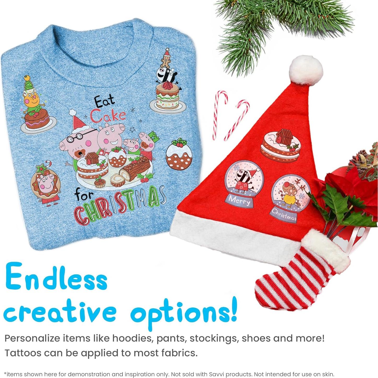 Kit de Tela para Suéter Feo Peppa Pig - 28 Tatuajes Temporales