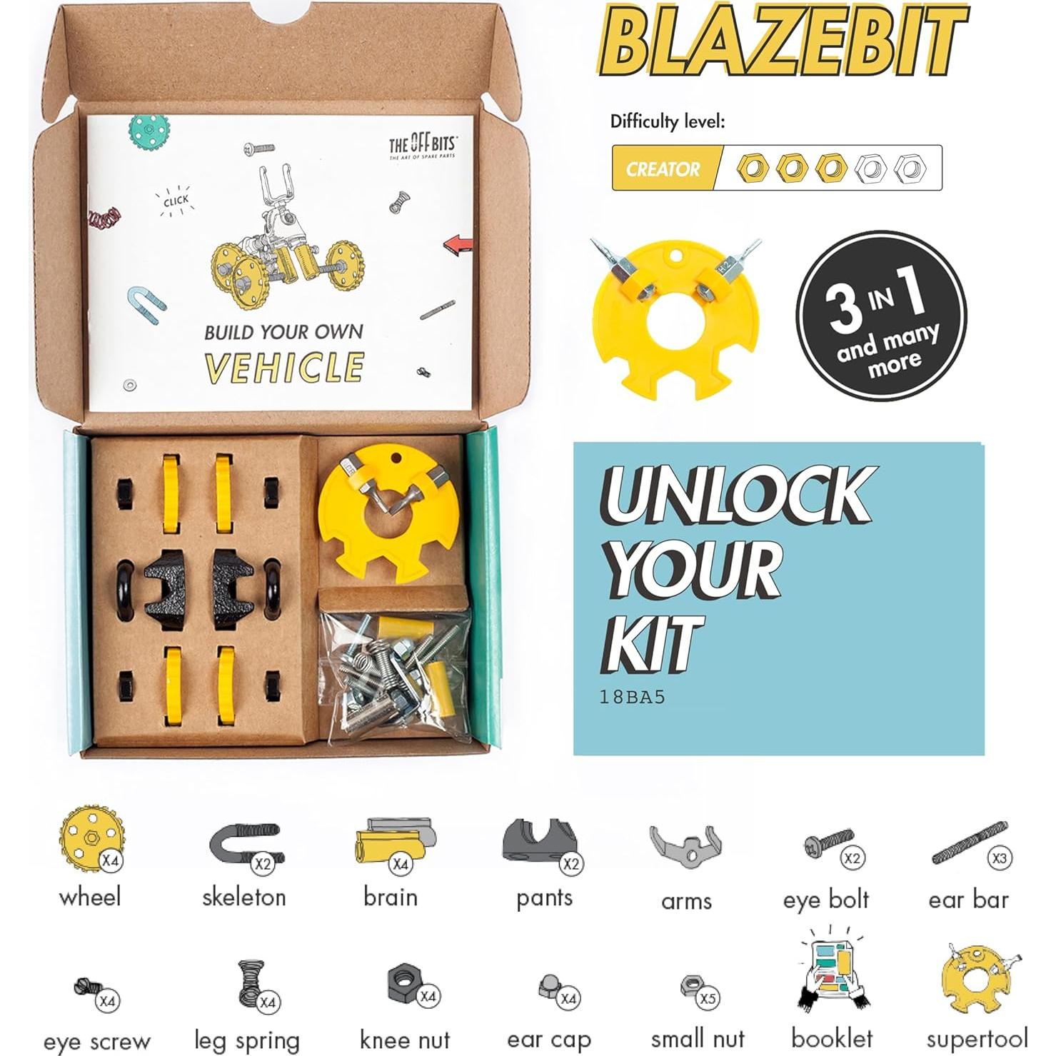 Kit de Construcción BlazeBit The Off Bits - Vehículo Amarillo