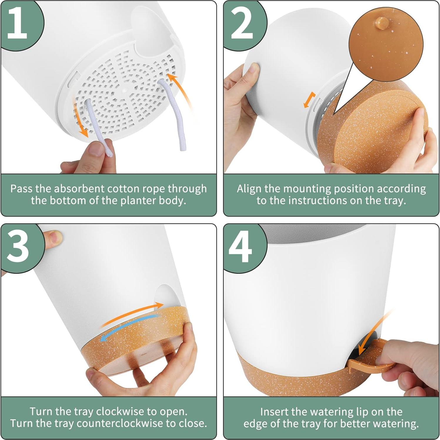 Macetas Autorriego GARDIFE 5 Tamaños 3500ml Blanco