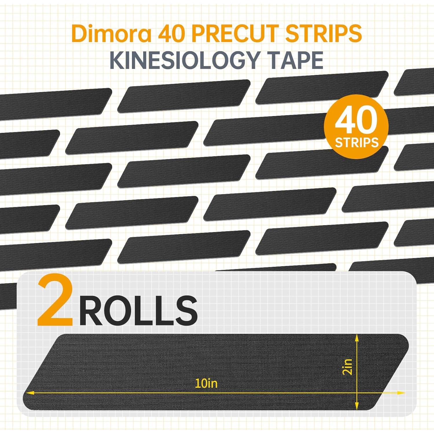 Cinta de Kinesiología Dimora 40 Tiras Pre-cortadas 25,4 cm