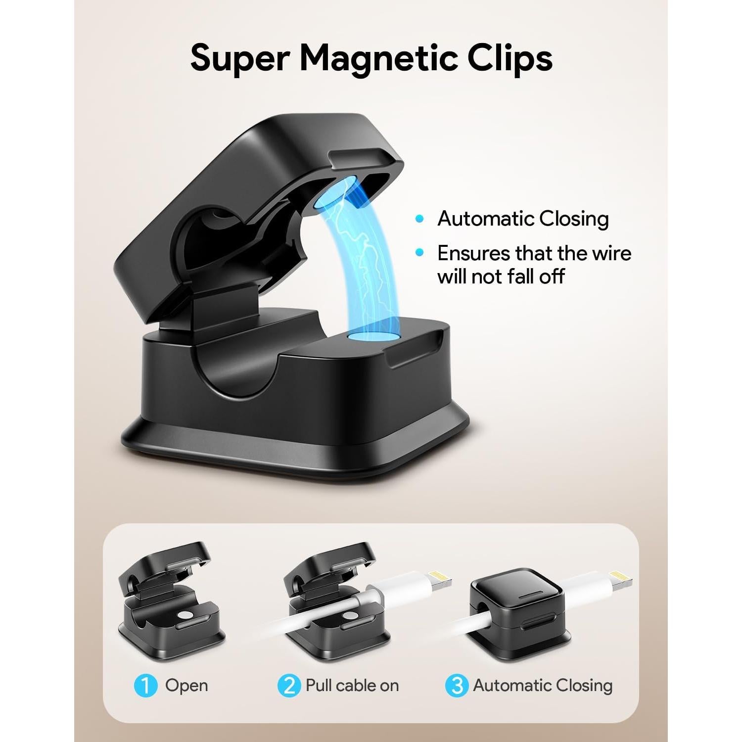 Organizador de Cables Costop 8 Piezas Adhesivo Magnético