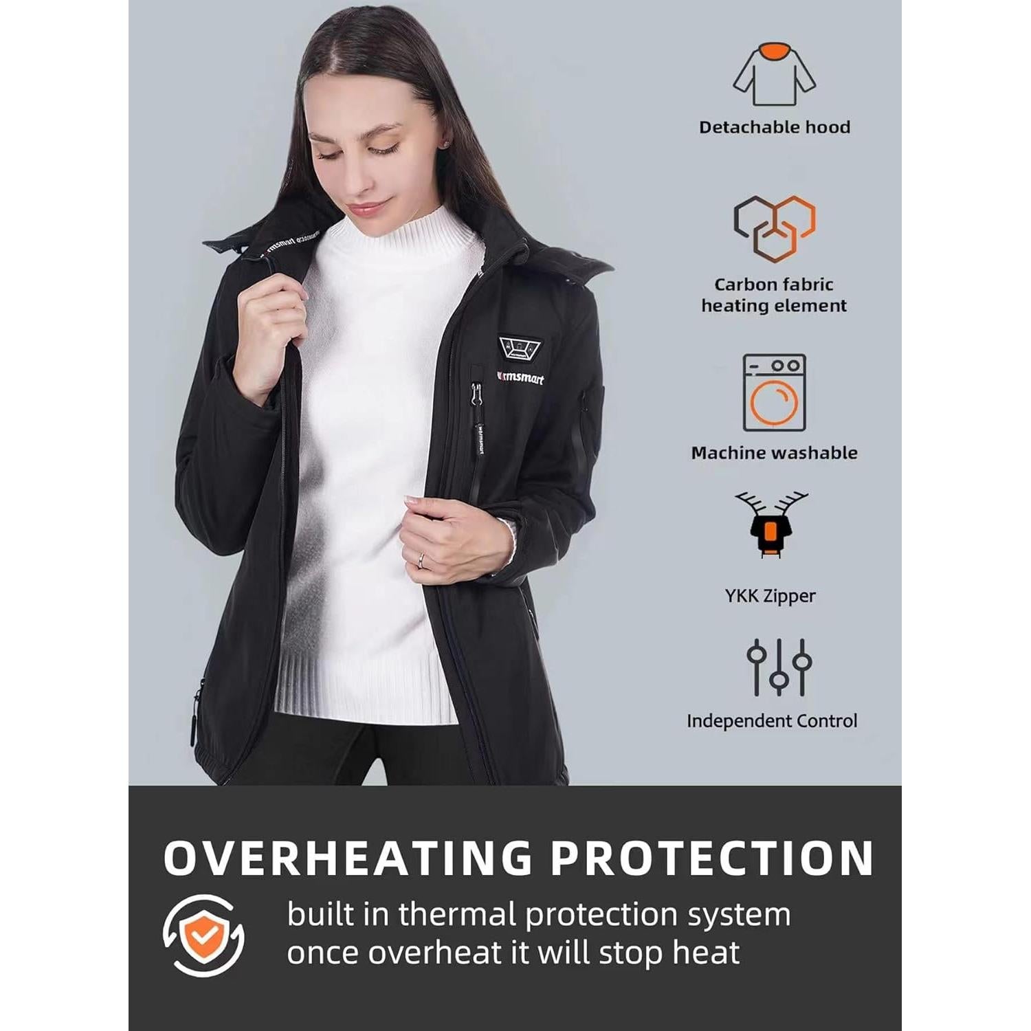 Chaqueta calefaccionada para mujer Warmsmart YJ-524A 14400mAh