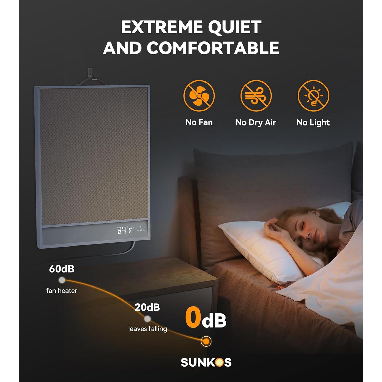 Calentador de Espacio Eléctrico SUNKOS SK-E2 1500W Silencioso