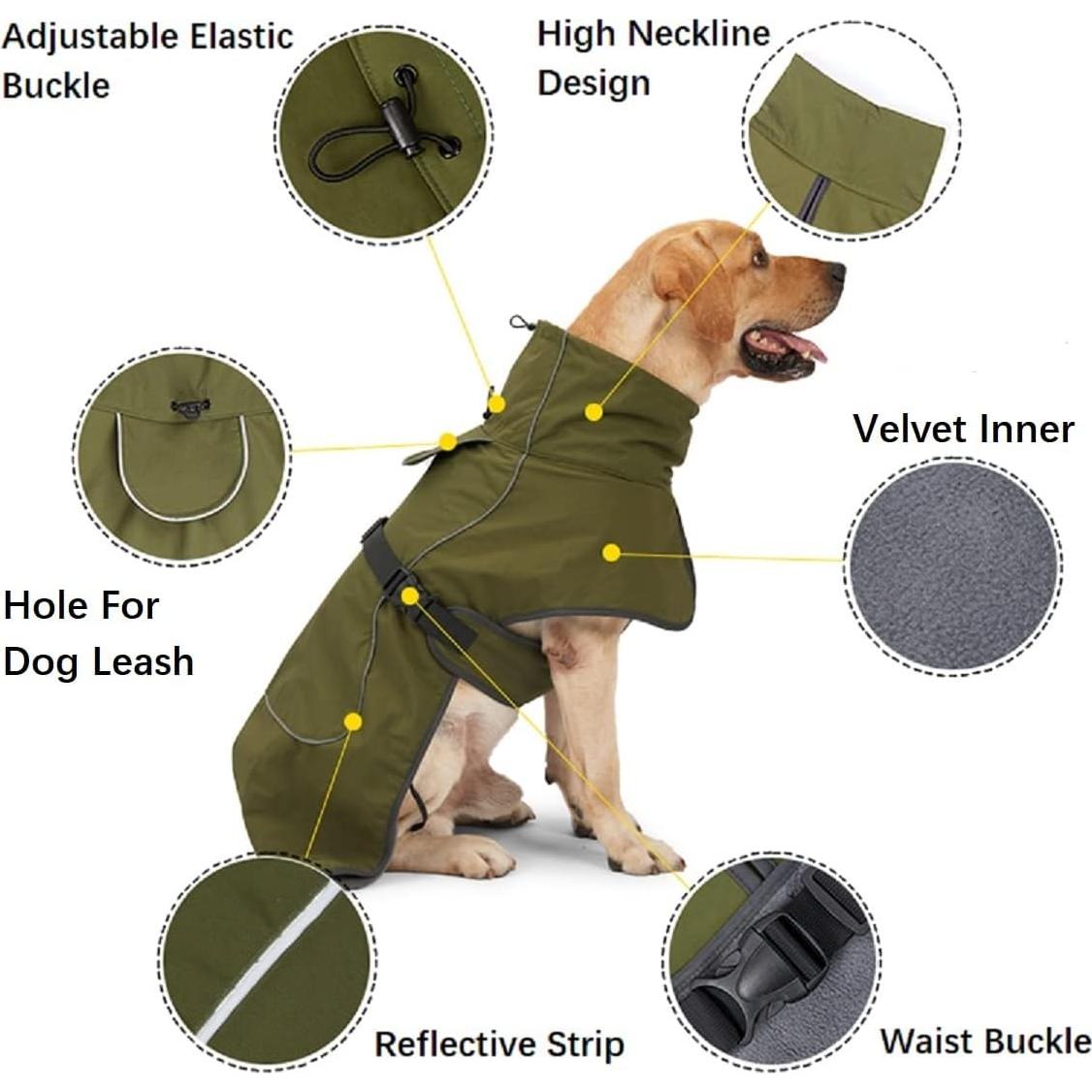 Abrigo Impermeable para Perros ODSSDAPU Verde XS