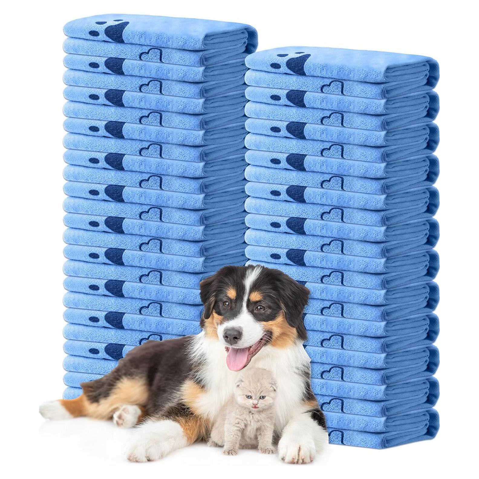 Toallas de Microfibra para Perros Tatuo 22 Pcs 50x100 cm Azul