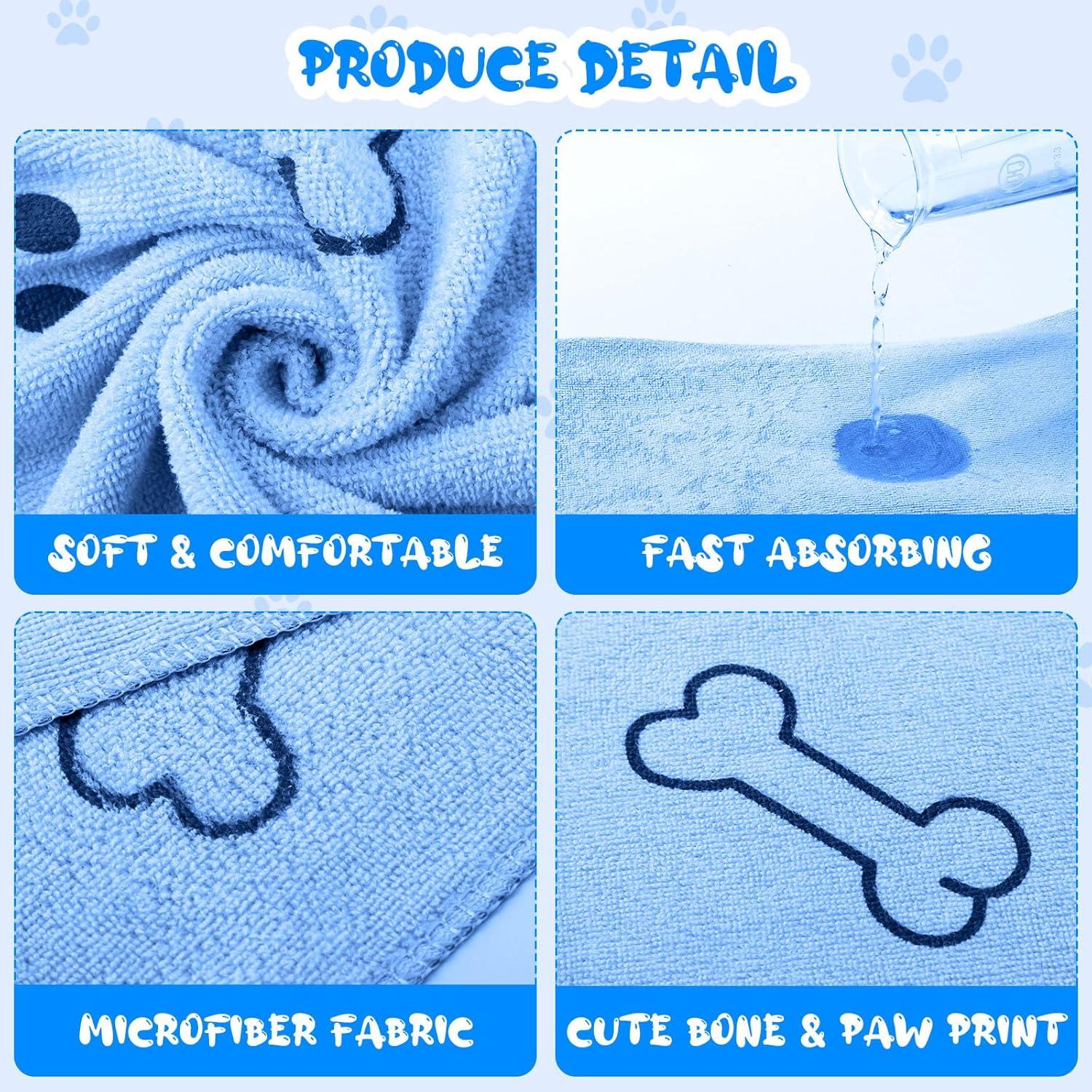 Toallas de Microfibra para Perros Tatuo 22 Pcs 50x100 cm Azul