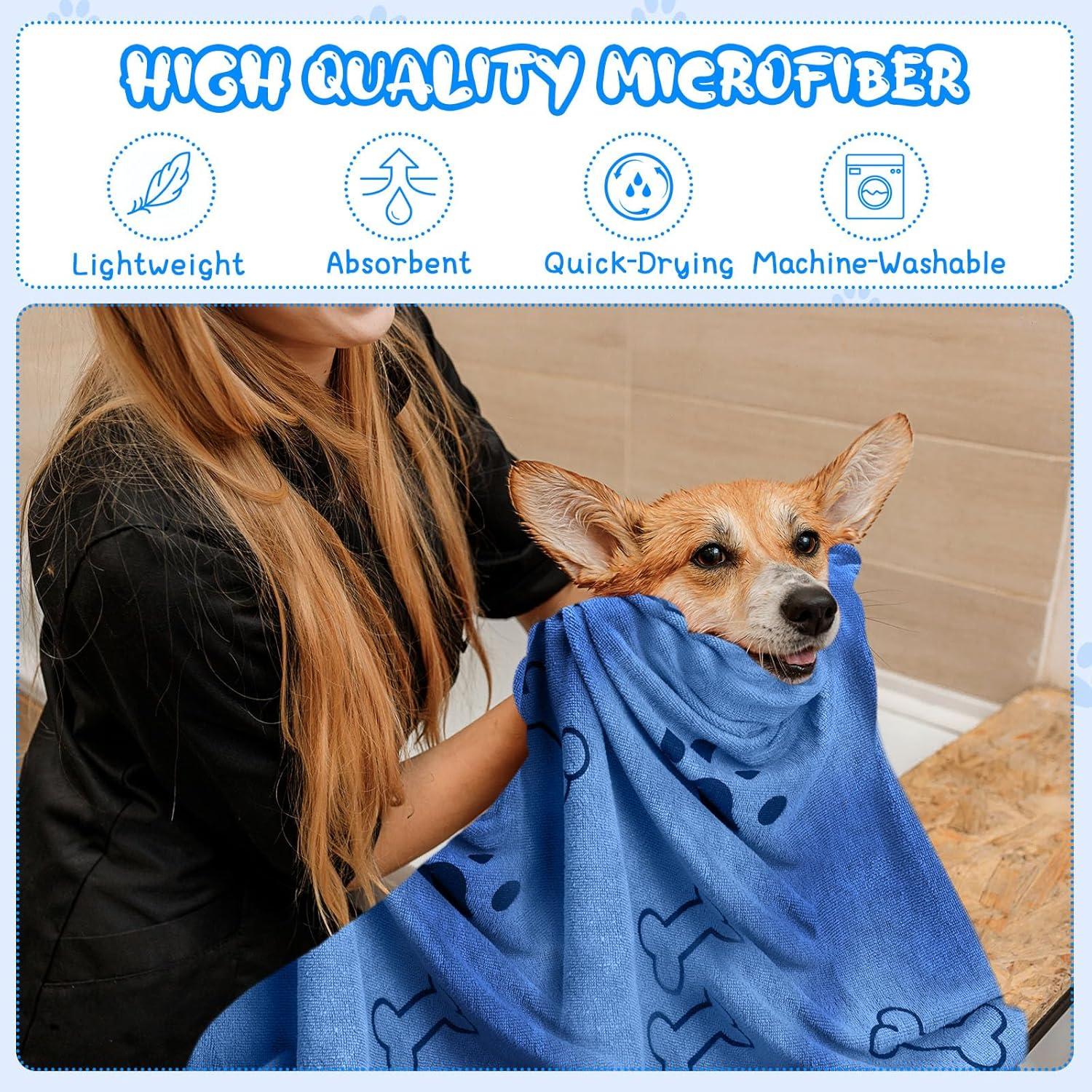 Toallas de Microfibra para Perros Tatuo 22 Pcs 50x100 cm Azul