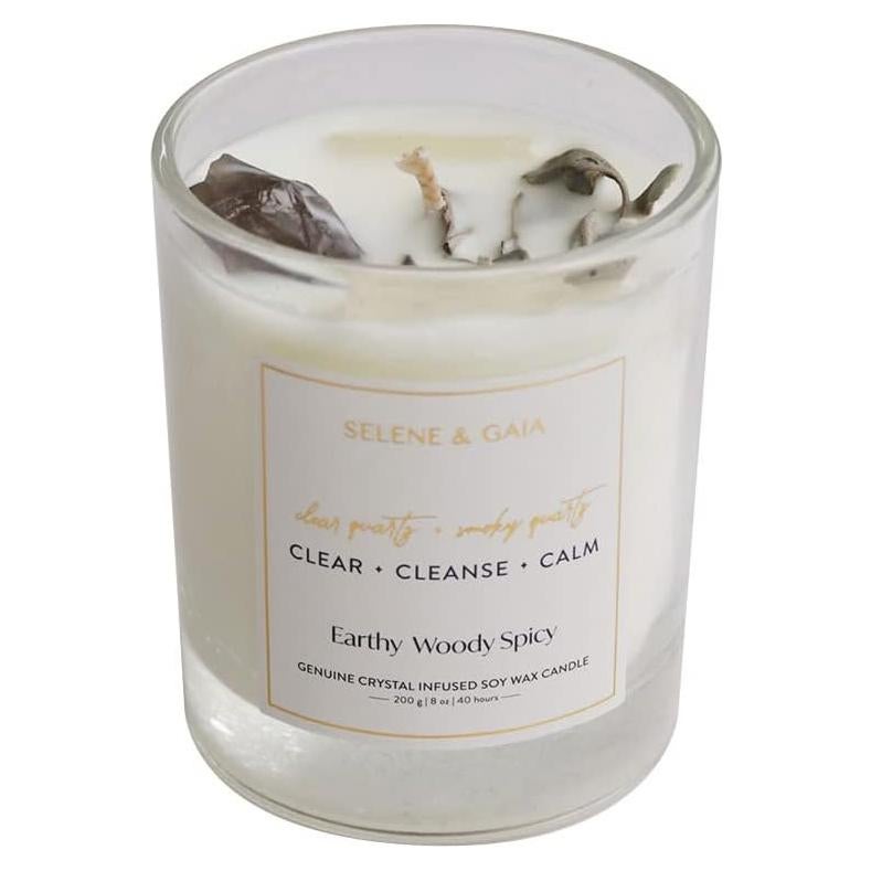 Vela de Soja con Cristales Selene & Gaia - 8 oz Aroma Masculino