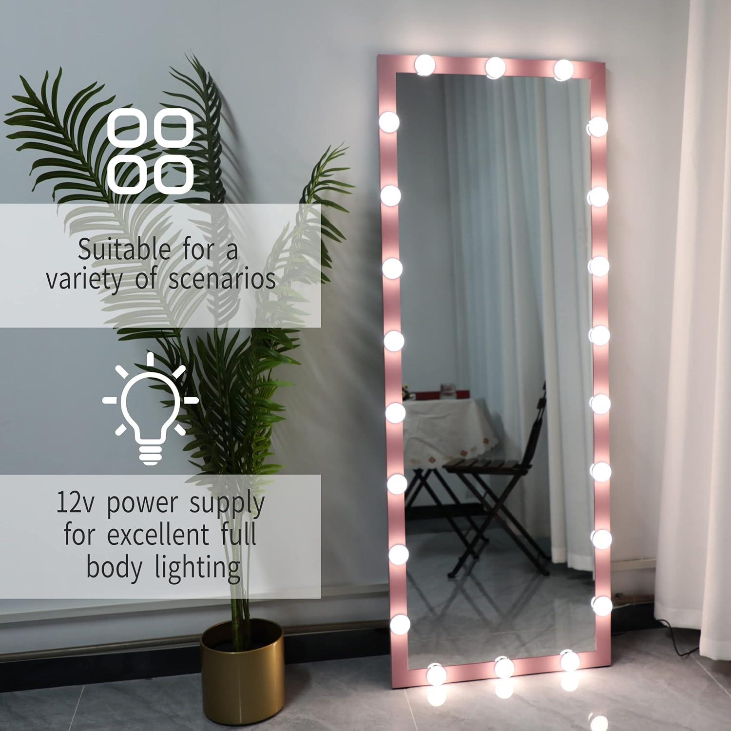 Espejo de Cuerpo Completo ANYHI 160x58 cm con Luces LED Ajustables